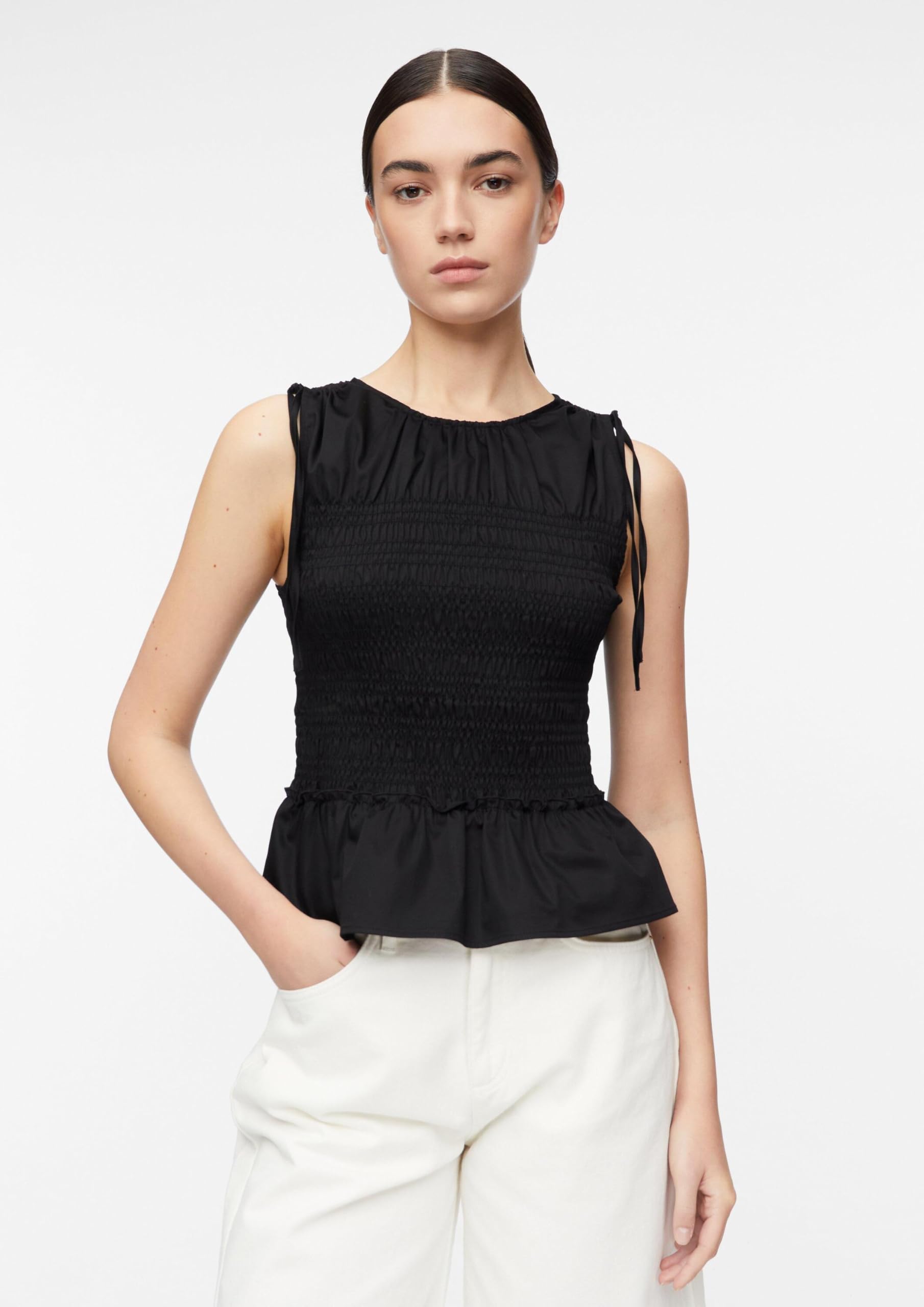 comma-blouses-bluse-popeline-volants-rmellos-beige image 6