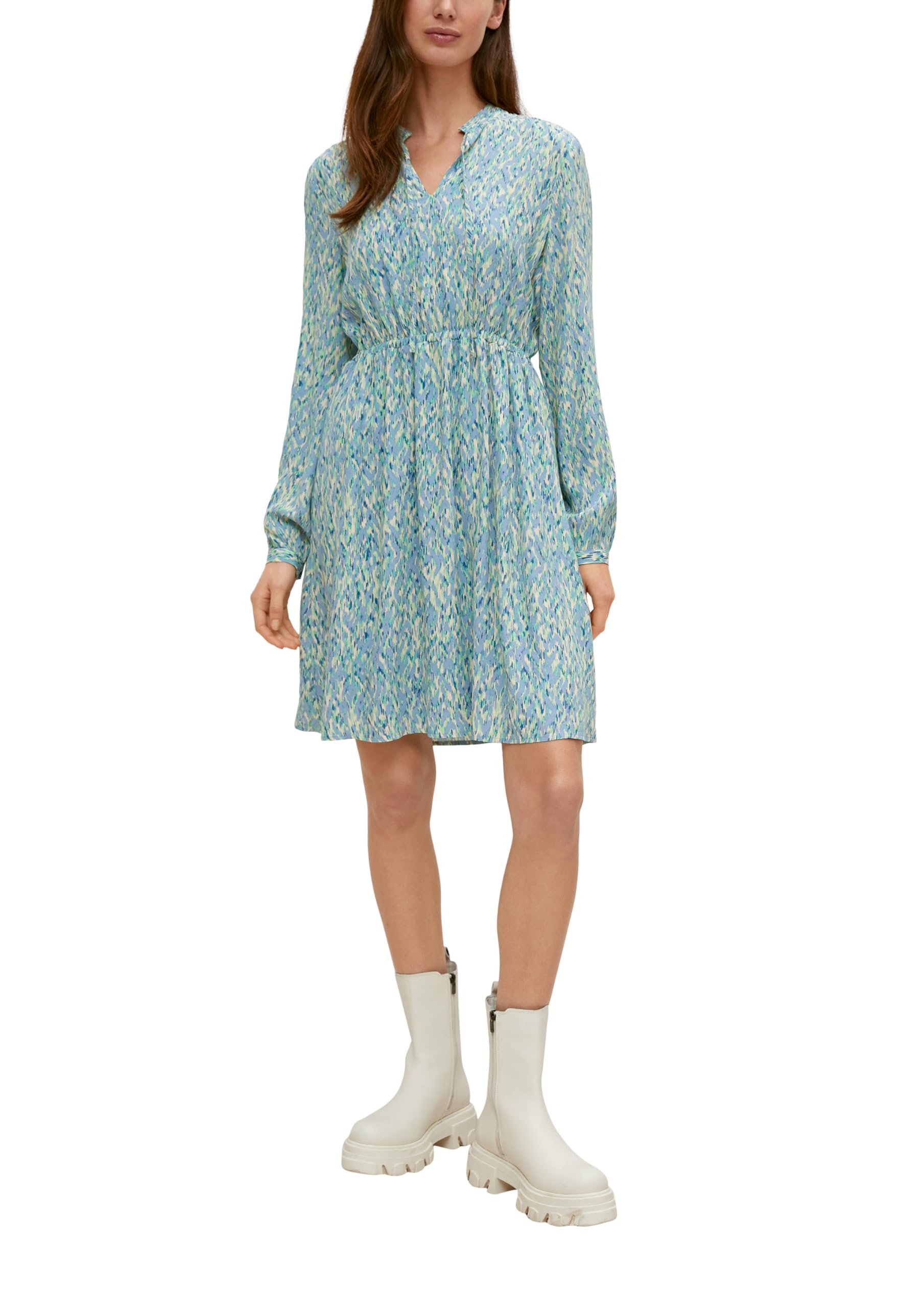comma-cr-pe-kleid-viskose-kleid-blau-50a2 image 1