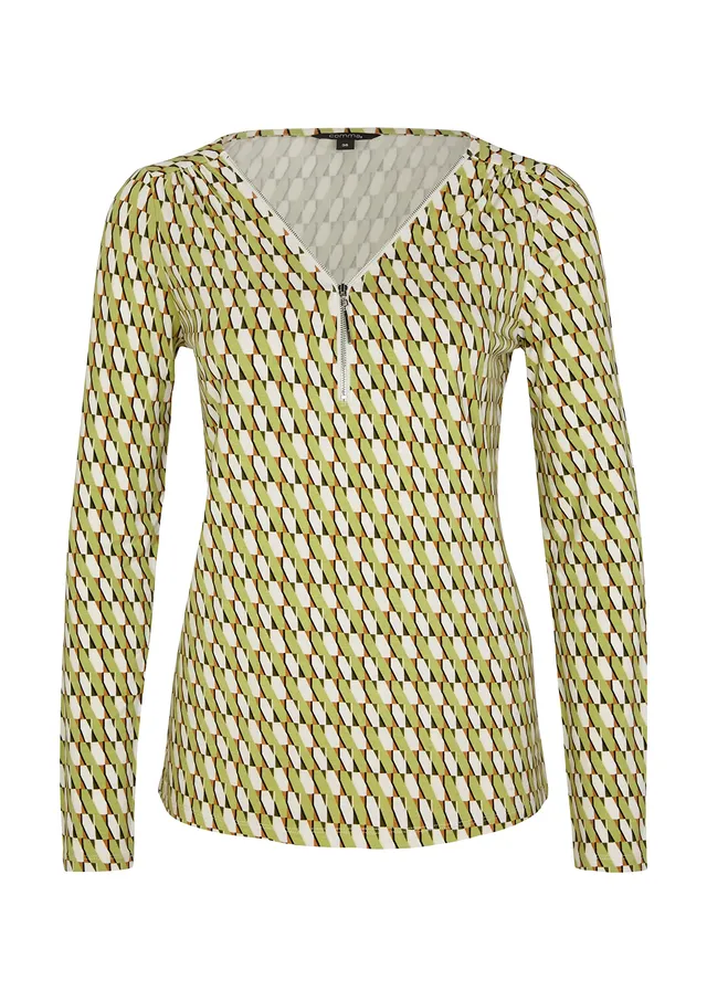 comma-langarm-shirt-gemustert-t-shirt-damen image 1