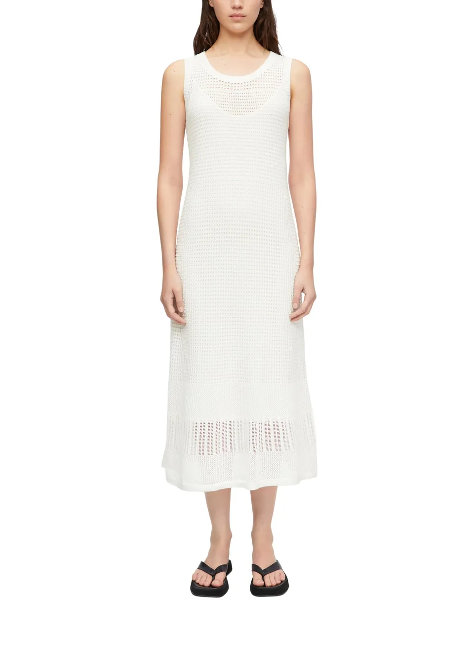 comma-strickkleid-ajour-fit-and-flare-midi-hell-gr-40 image 1