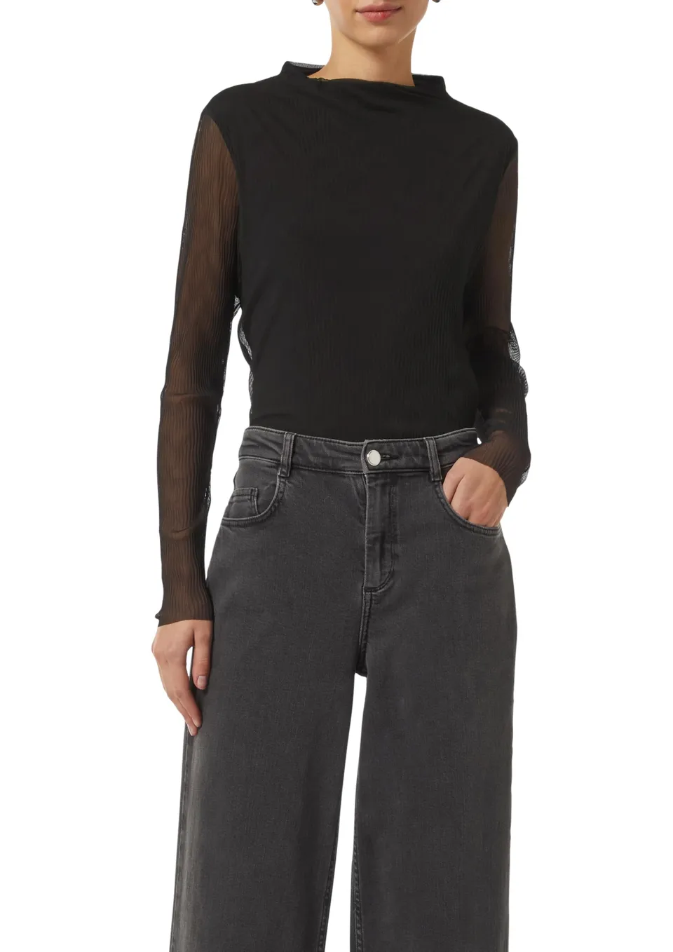 comma-2157793-mesh-longsleeve-gr-44-plisseefalten image 1