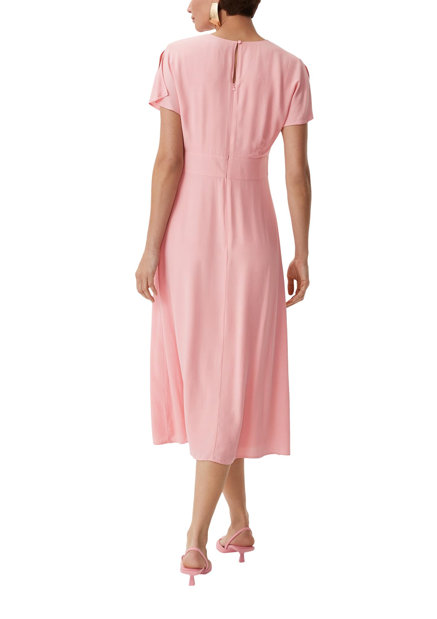 comma-midi-kleid-satin-rosa-orange-damen-kleid image 2