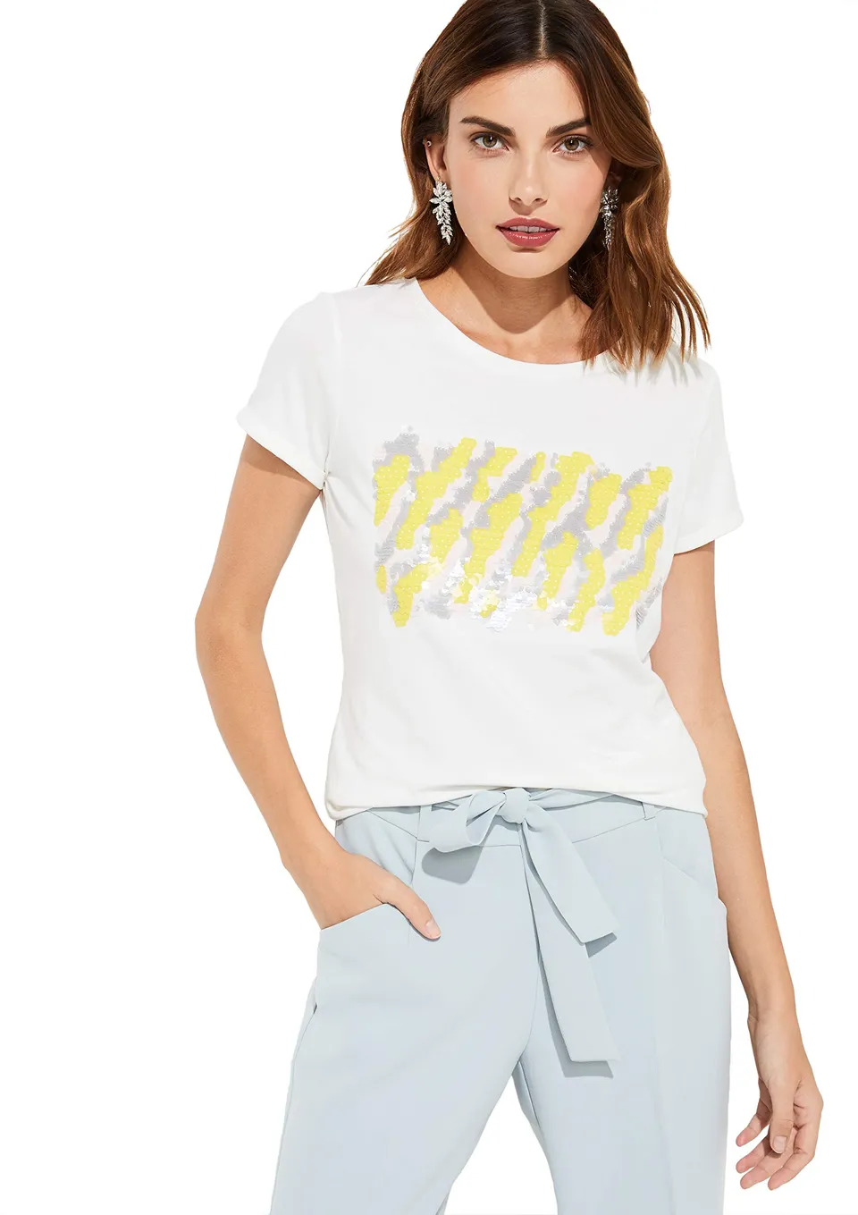 comma-t-shirt-damen-kurzarm-frontprint-baumwolle image 1