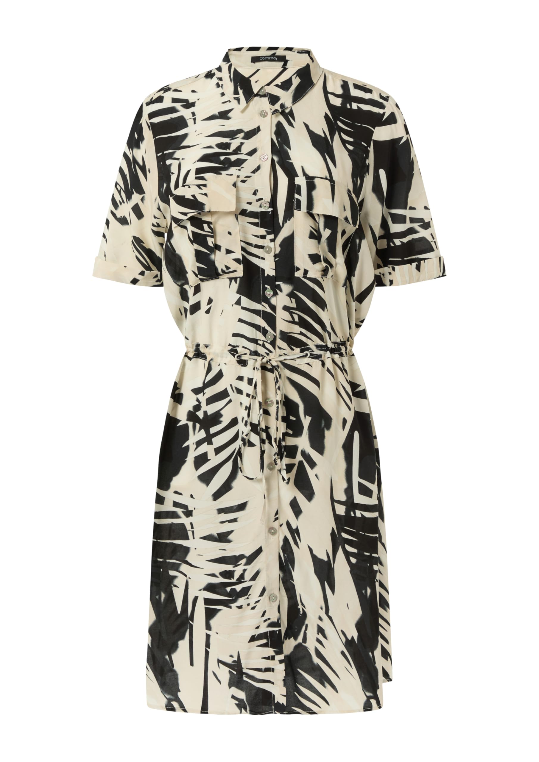 comma-blusenkleid-mit-knopfleiste-kleid-schwarz-gr-40-viskose image 3