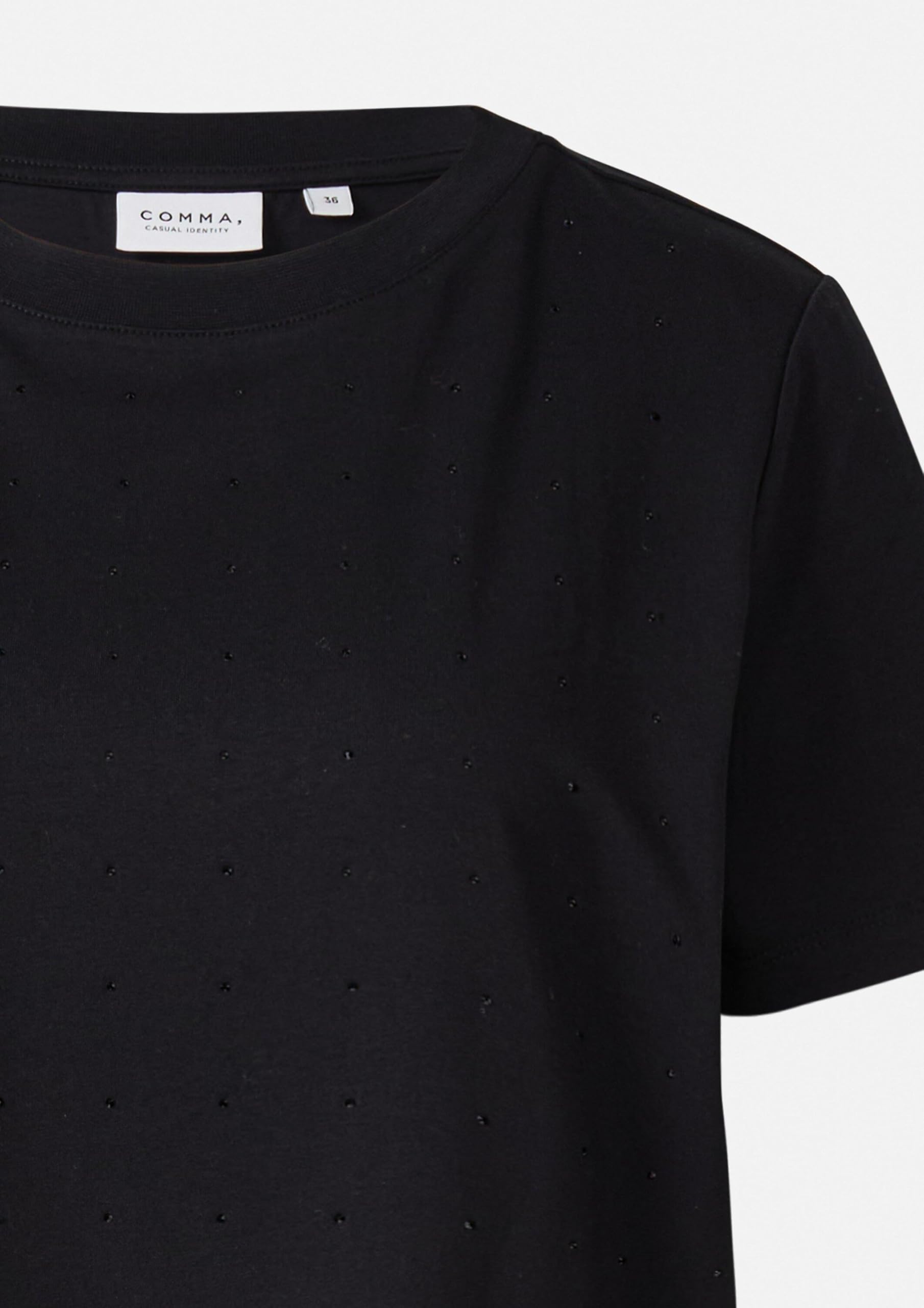 comma-t-shirt-schmucksteine-kurzarm-schwarz-dezent image 6