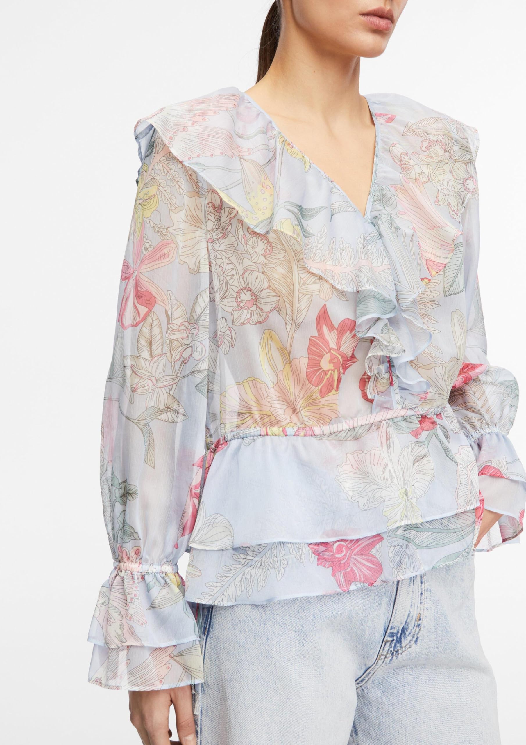 comma-blouses-chiffon-bluse-v-ausschnitt-gr-34 image 4