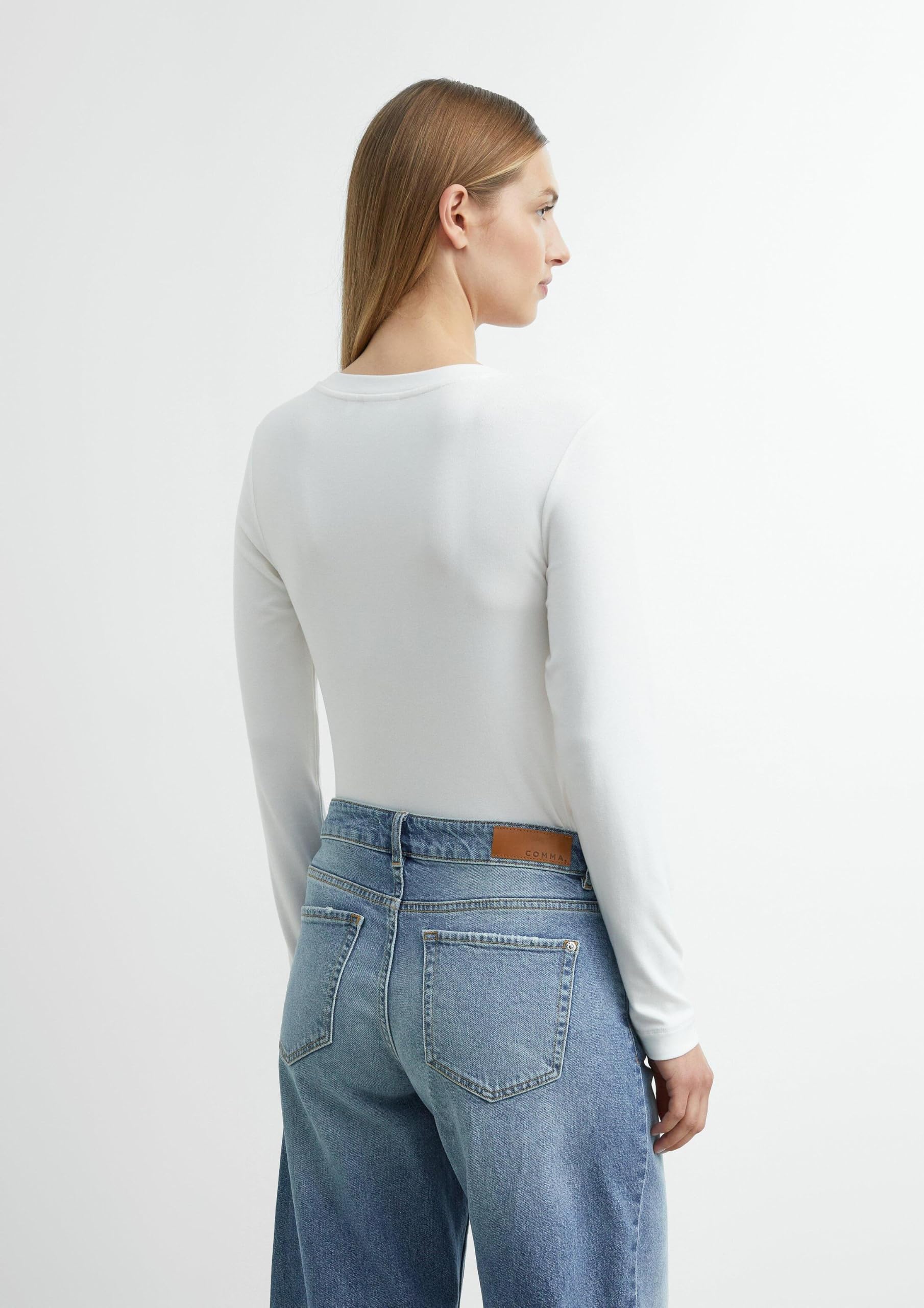 comma-langarm-shirt-slim-fit-jersey-damen-wei-gr-34 image 7