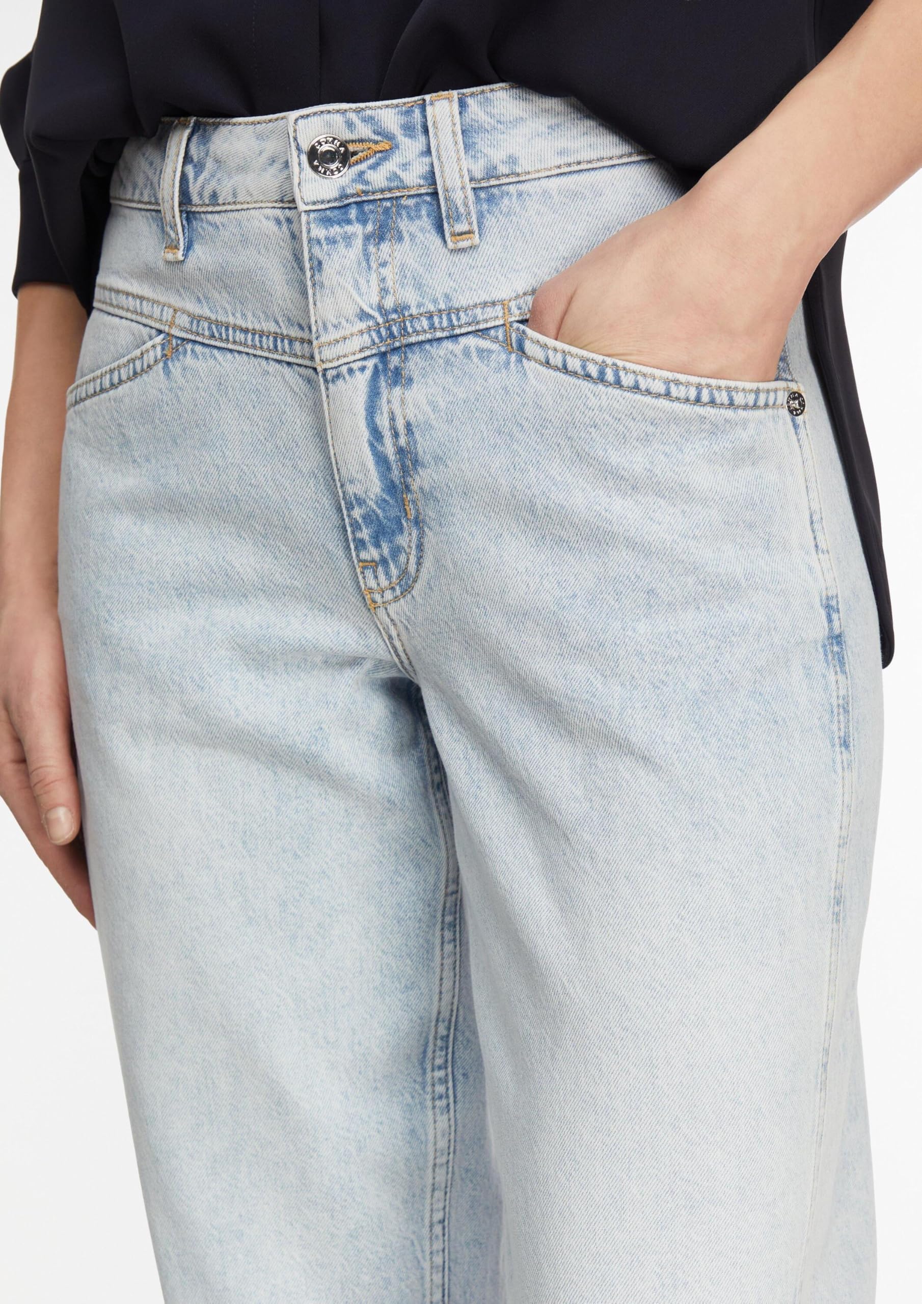 comma-barrel-leg-jeans-hose-gr-42-mid-rise-waschung image 4