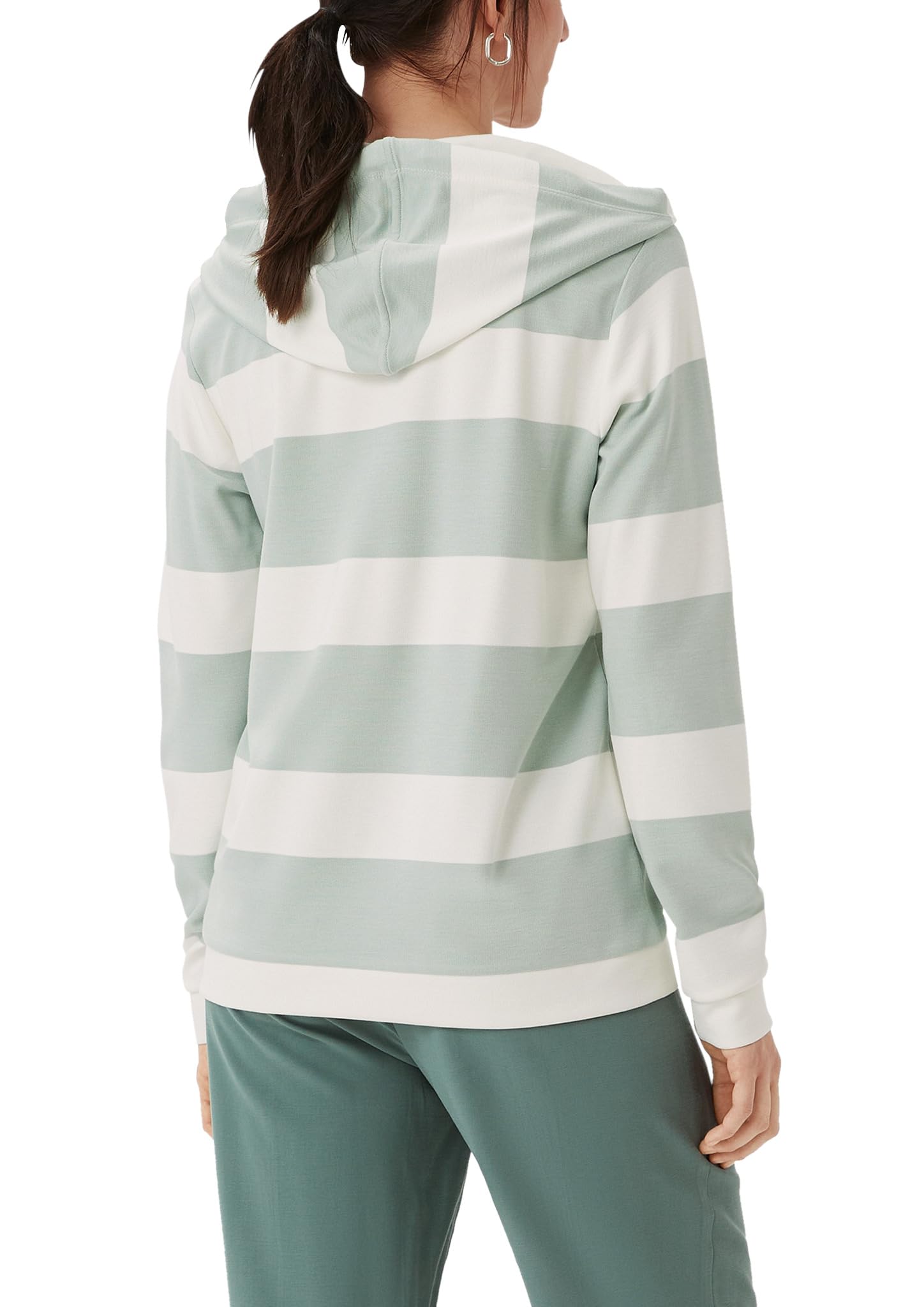 comma-sweatshirt-hoodie-damen-salbeigr-n-jersey-mit-kapuze image 2
