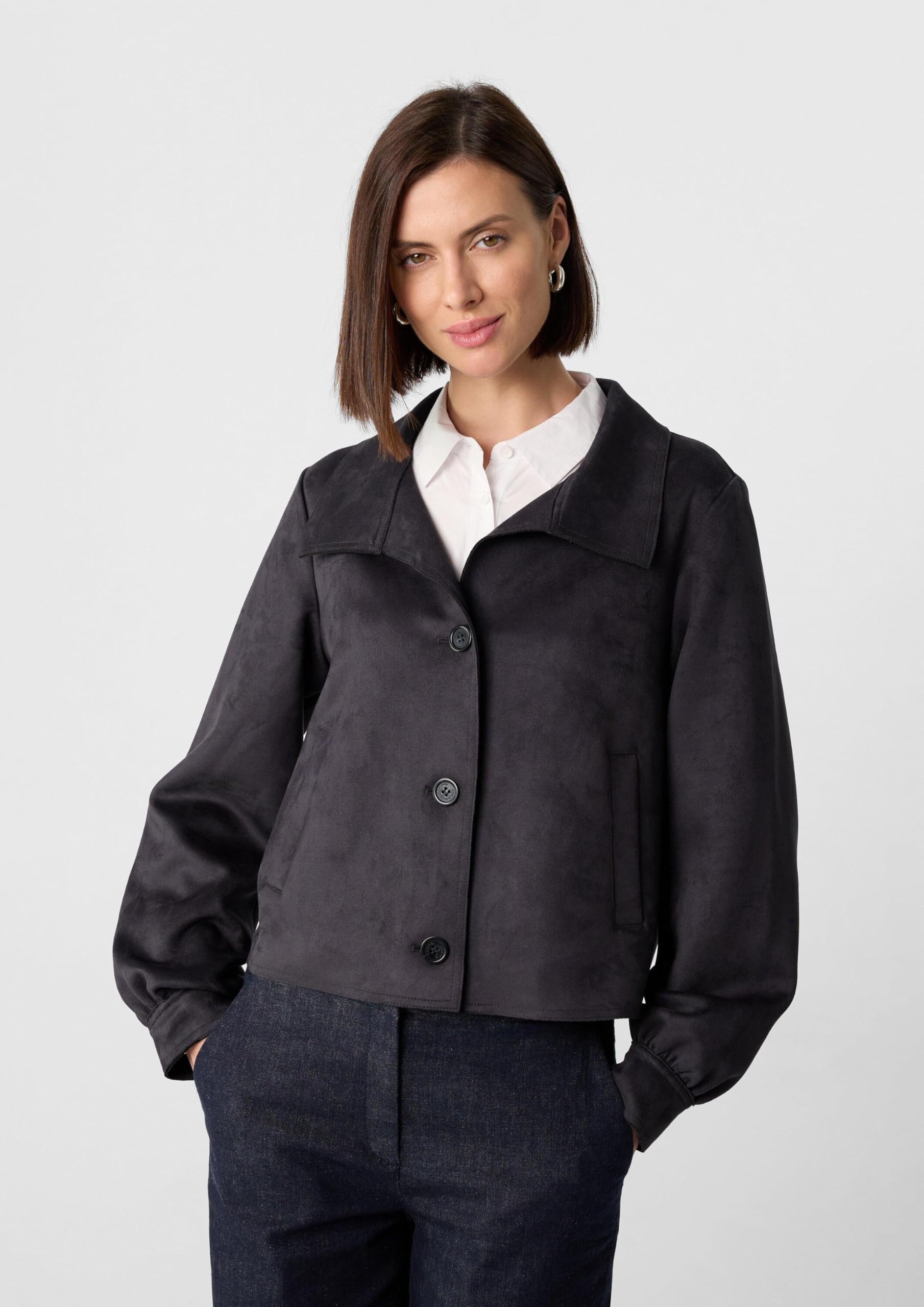 comma-jacke-damen-velourslederoptik-kurz-gr-34 image 3