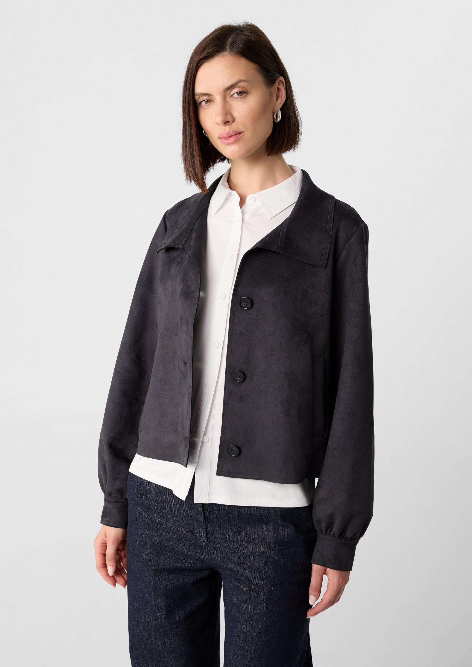 comma-jacke-damen-velourslederoptik-kurz-gr-34 image 8