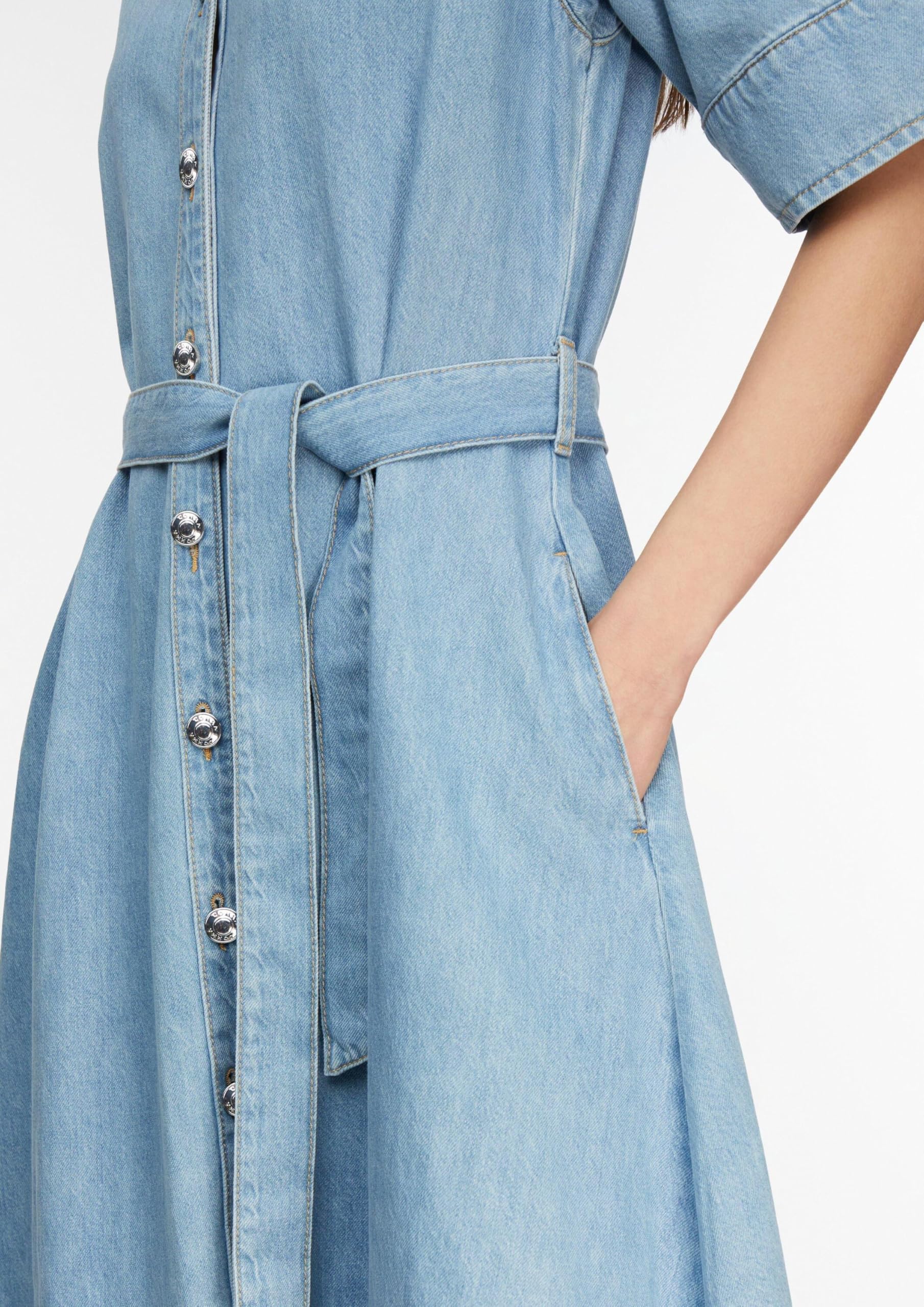 comma-hemdkleid-lyocell-denim-midi-mit-g-rtel image 4