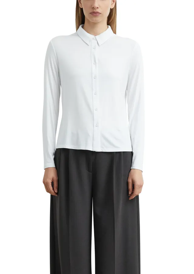 comma-bluse-jersey-t-shirt-gr-34-regular-hemdkragen-knopfleiste image 1