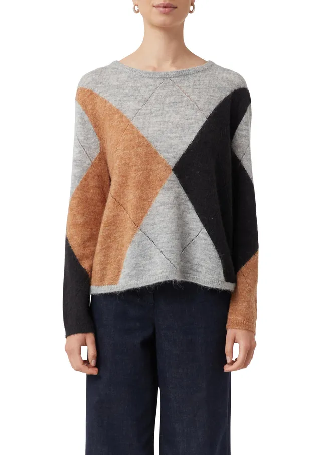 comma-strickpullover-damen-alpakamix-rautenmuster image 1