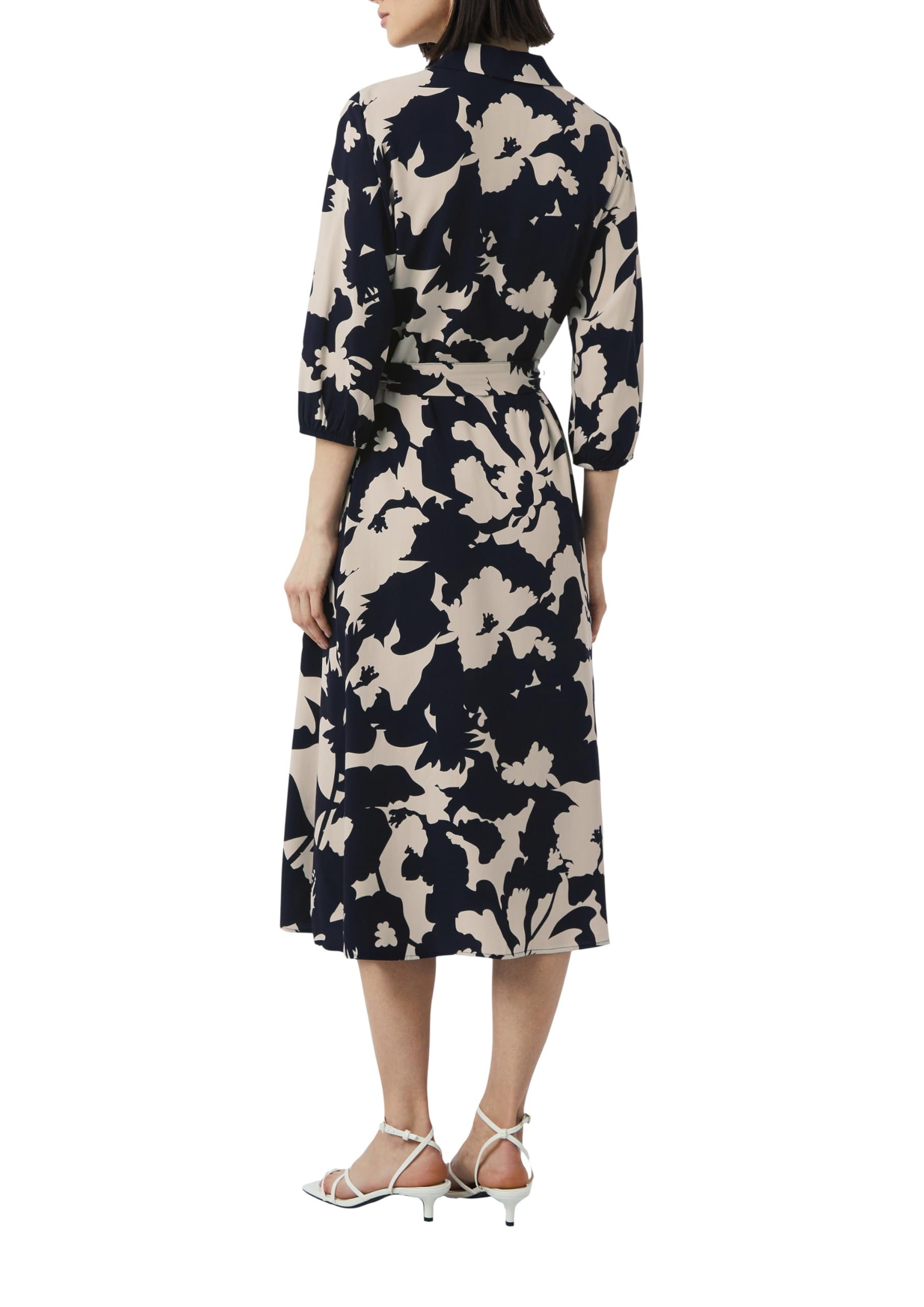 comma-hemdblusenkleid-midi-mit-bindeg-rtel-midikleid image 2
