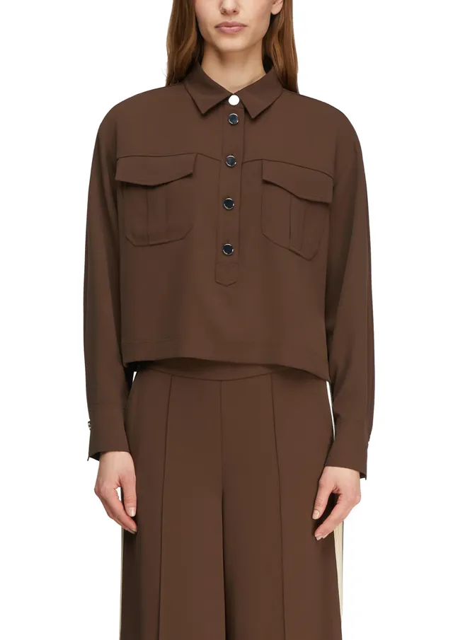 comma-bluse-hemdkragen-brusttaschen-creme image 1