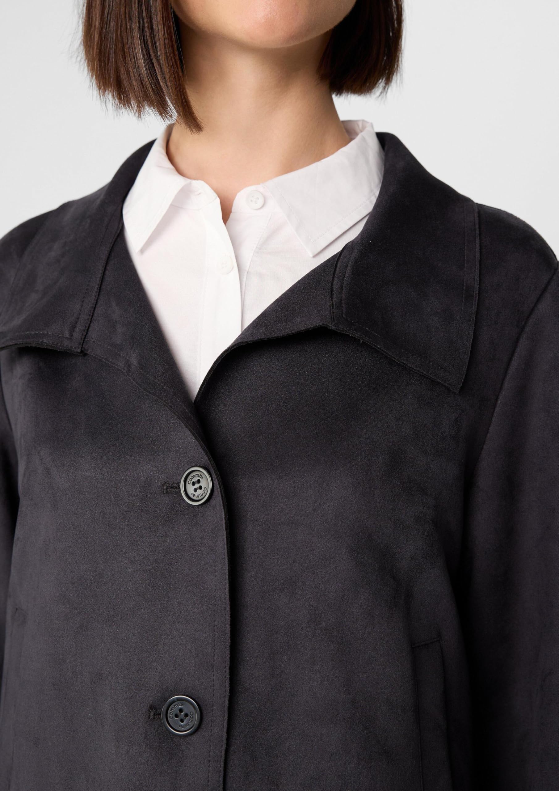 comma-jacke-damen-velourslederoptik-kurz-gr-34 image 5