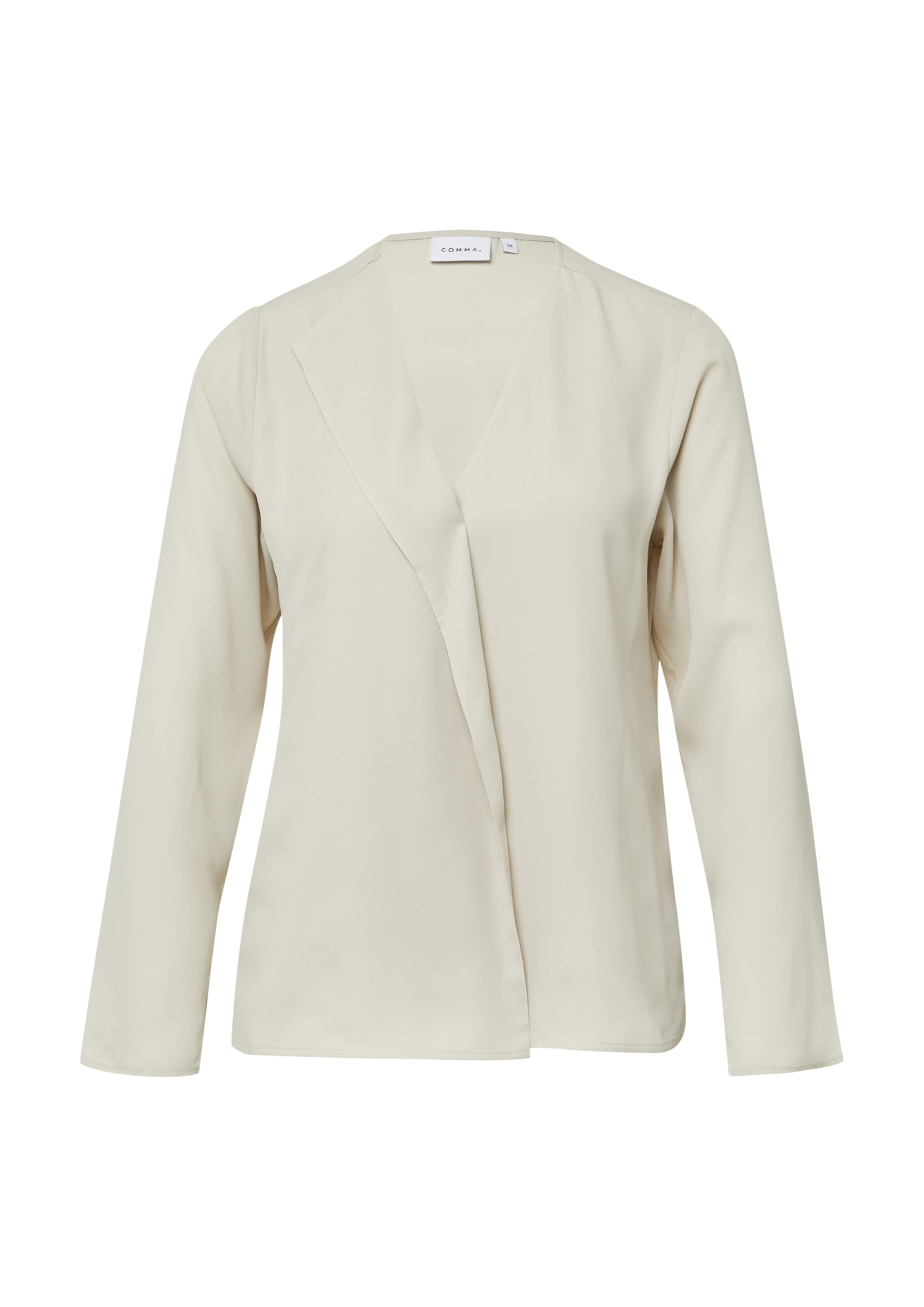 comma-feminine-bluse-mit-details-langarm-bluse-beige image 3