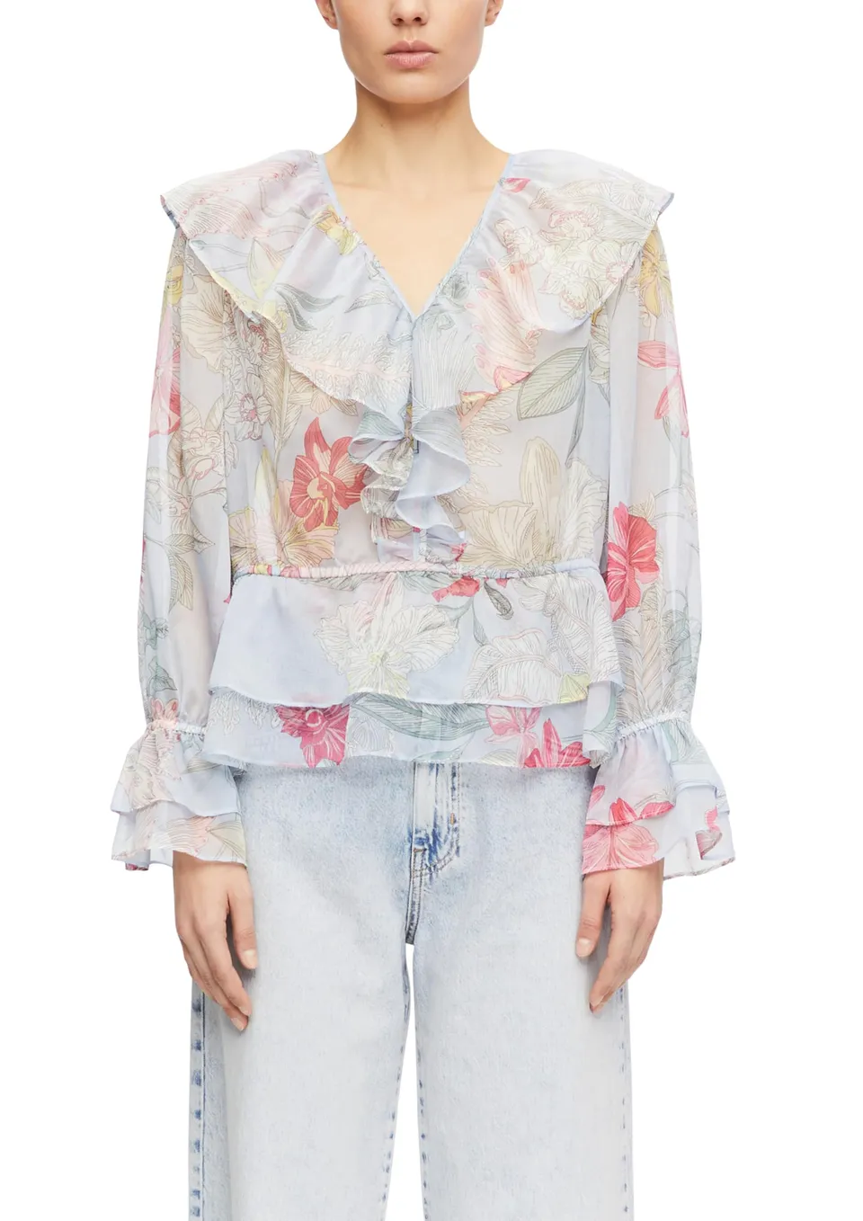 comma-blouses-chiffon-bluse-v-ausschnitt-gr-34 image 1
