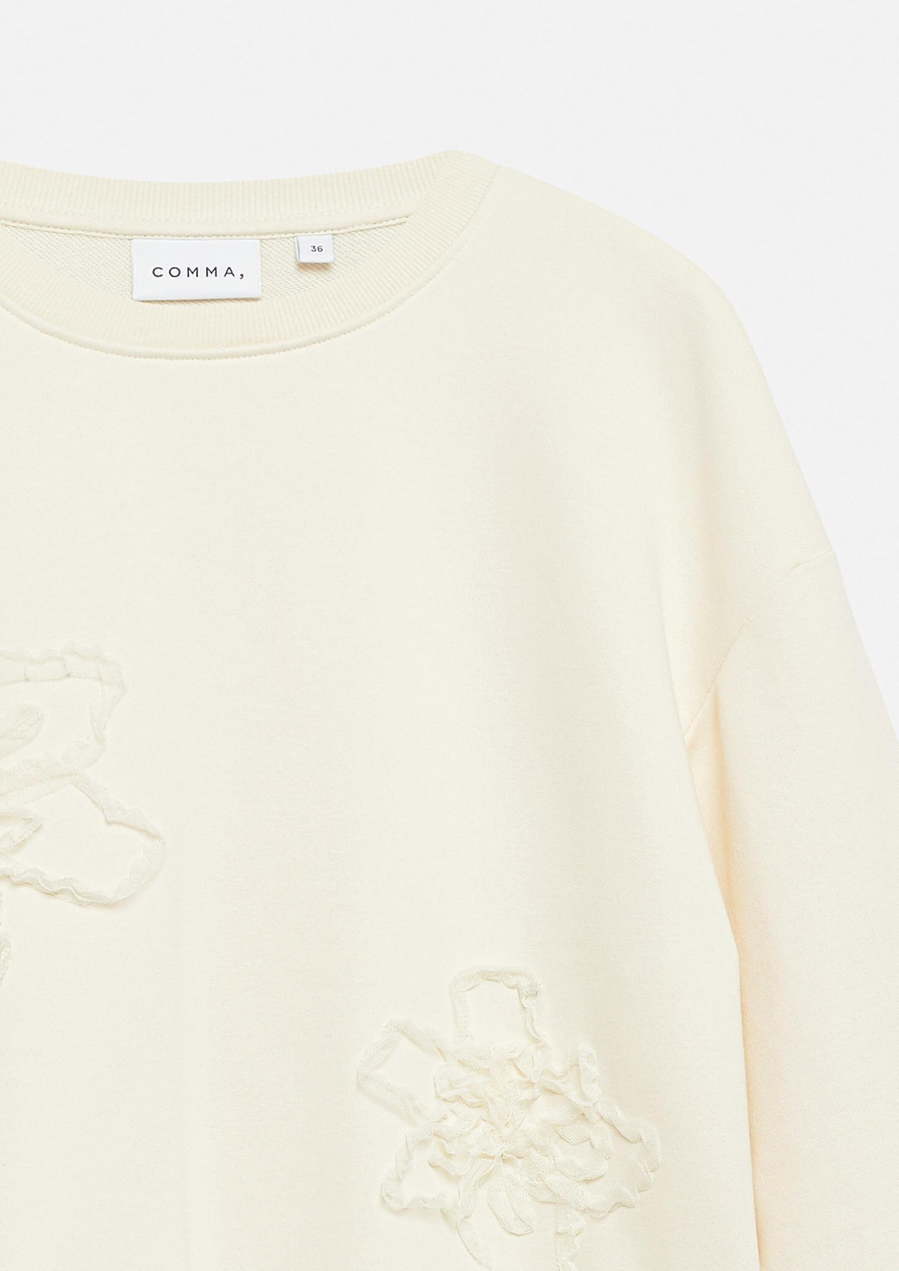 comma-sweatshirt-blumenapplikation-relaxed-fit-baumwolle image 5
