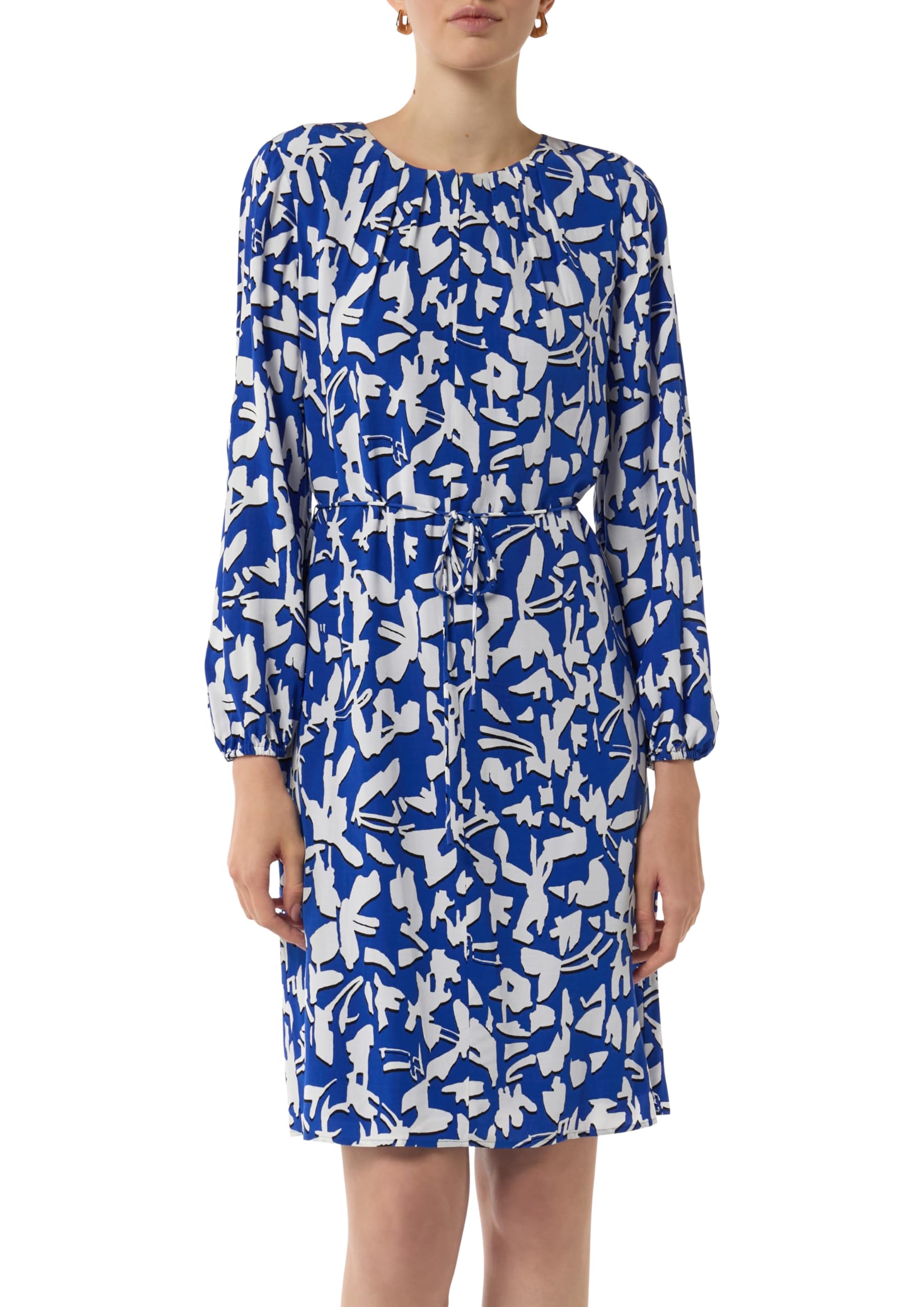 comma-midi-kleid-faltenausschnitt-damenkleid-royalblau-viskose image 8
