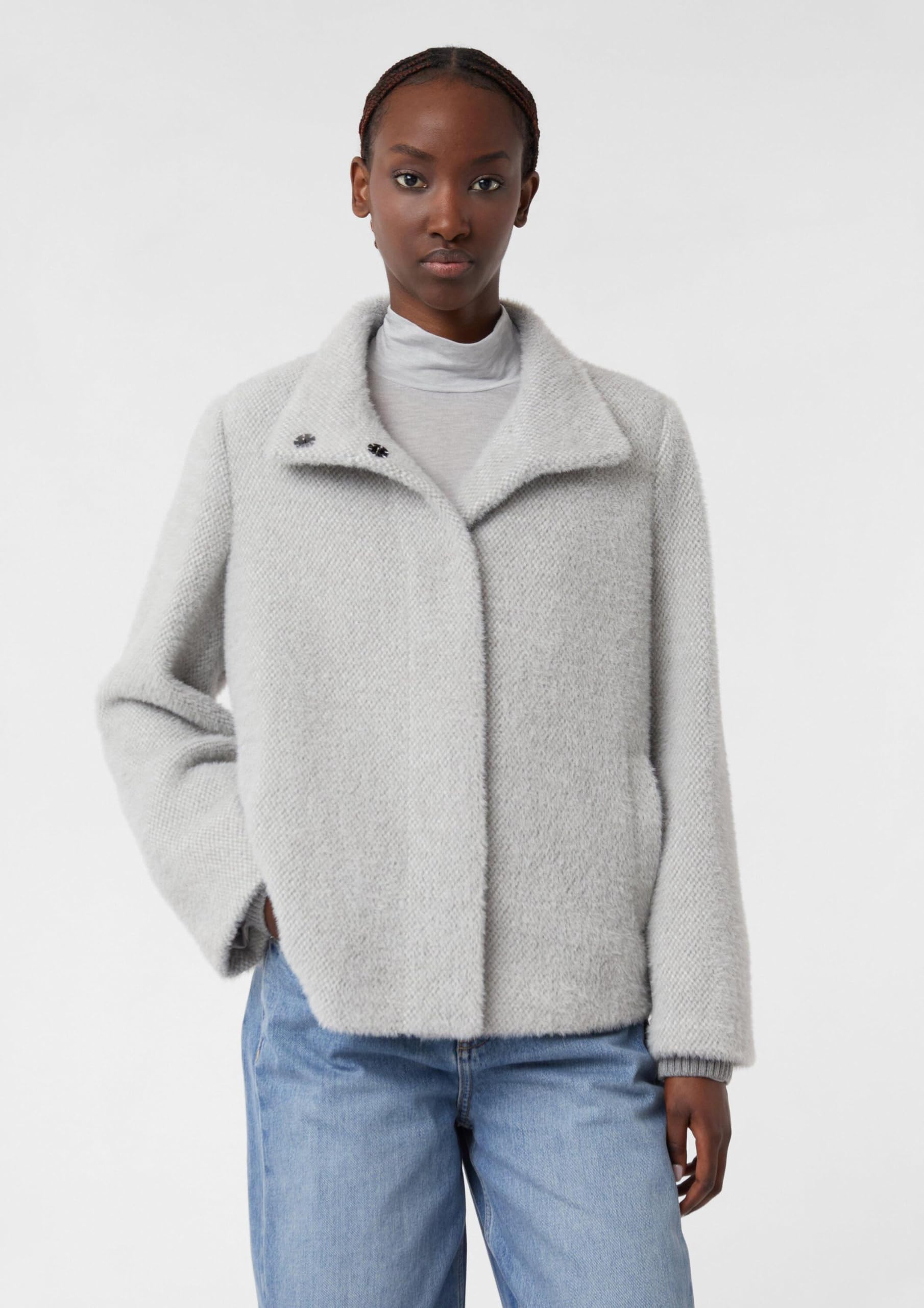 comma-cape-jacke-damenjacke-gr-42-dunkelgrau-teddypl-sch image 3