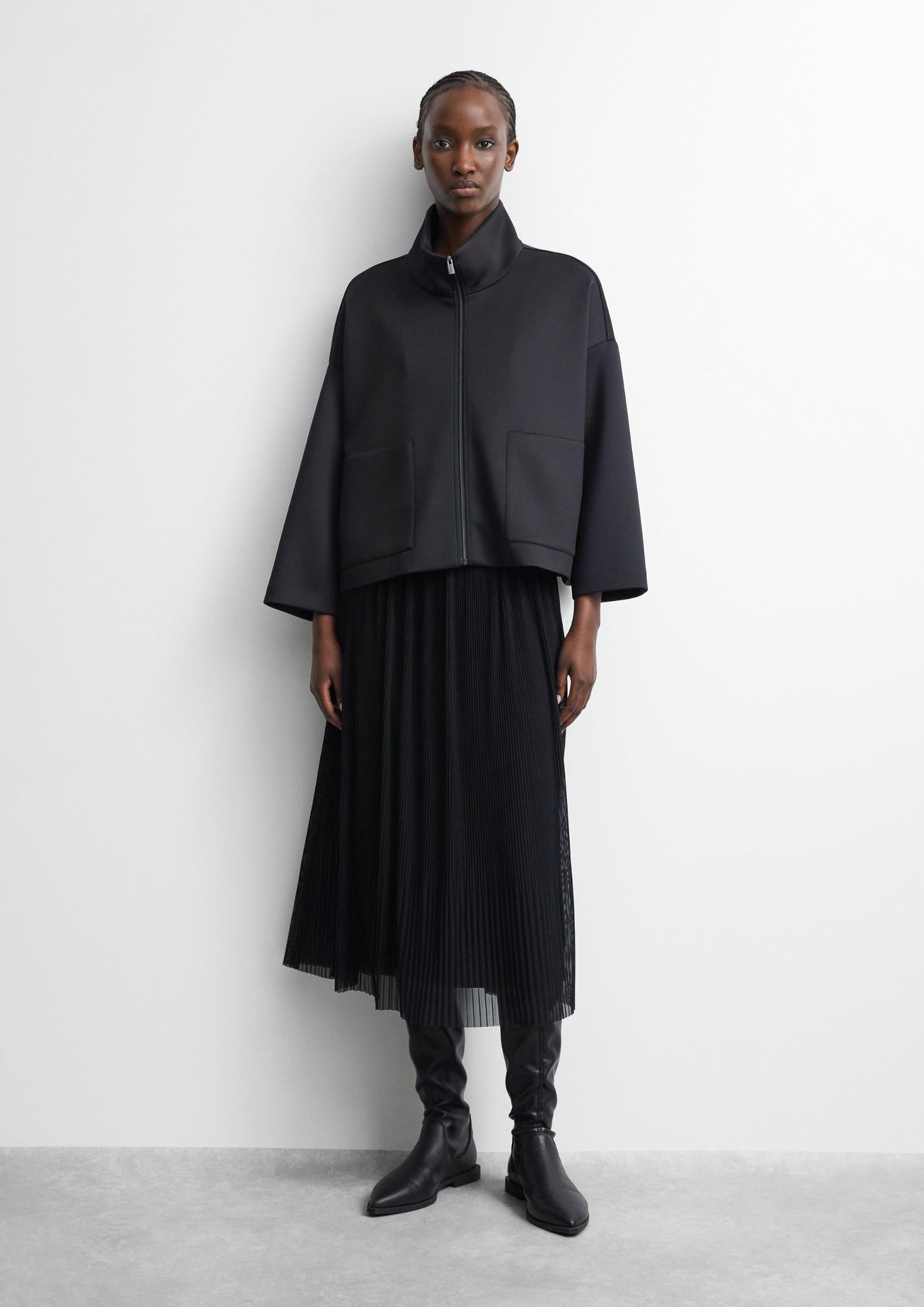 comma-rock-damen-gr-e-38-plissee-midi-mesh-a-shape image 3