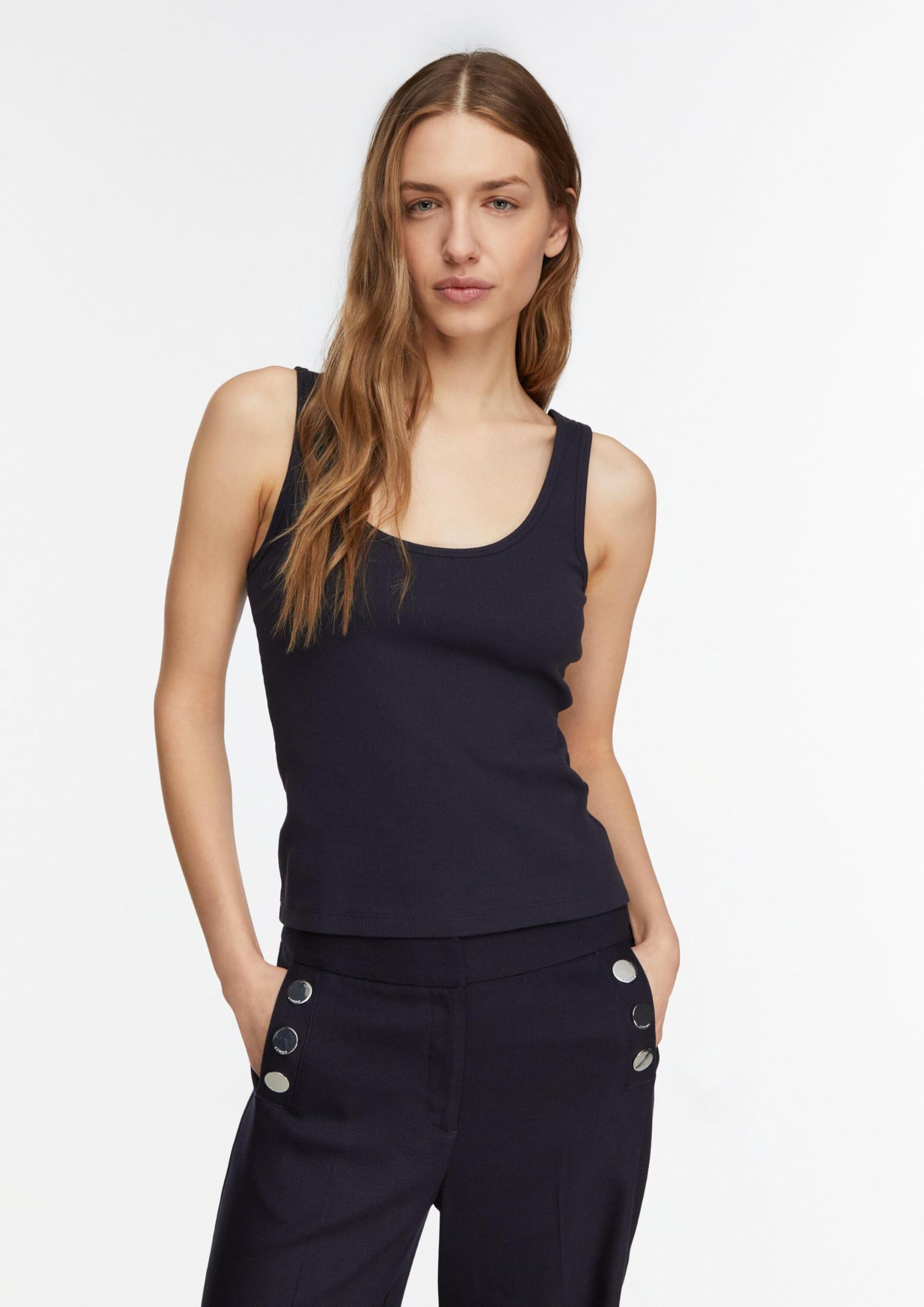 comma-tops-ripp-tanktop-rundem-halsausschnitt-rmellos image 6