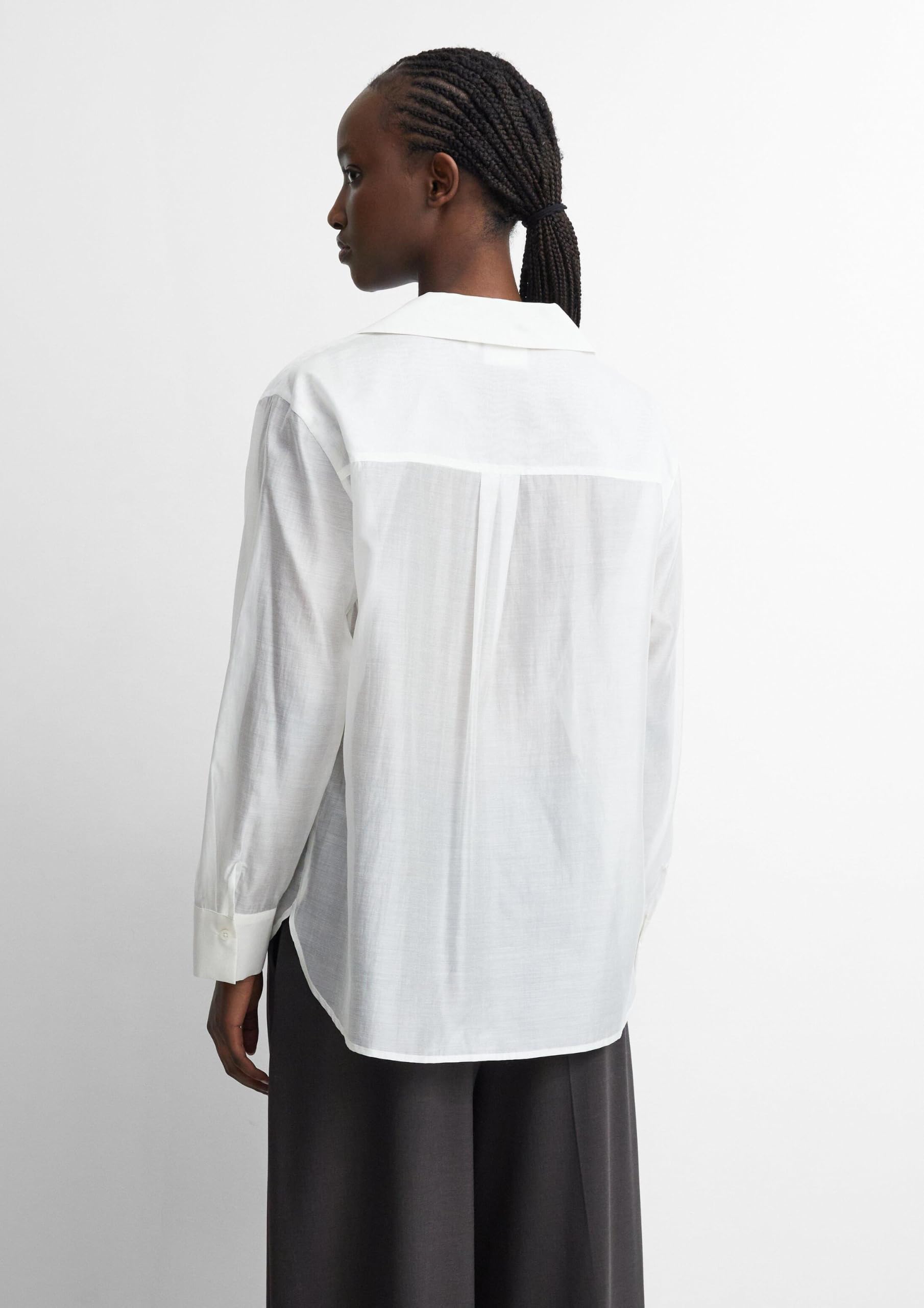 comma-bluse-voile-hemdkragen-langarm-gr-36-semi-transparent image 7