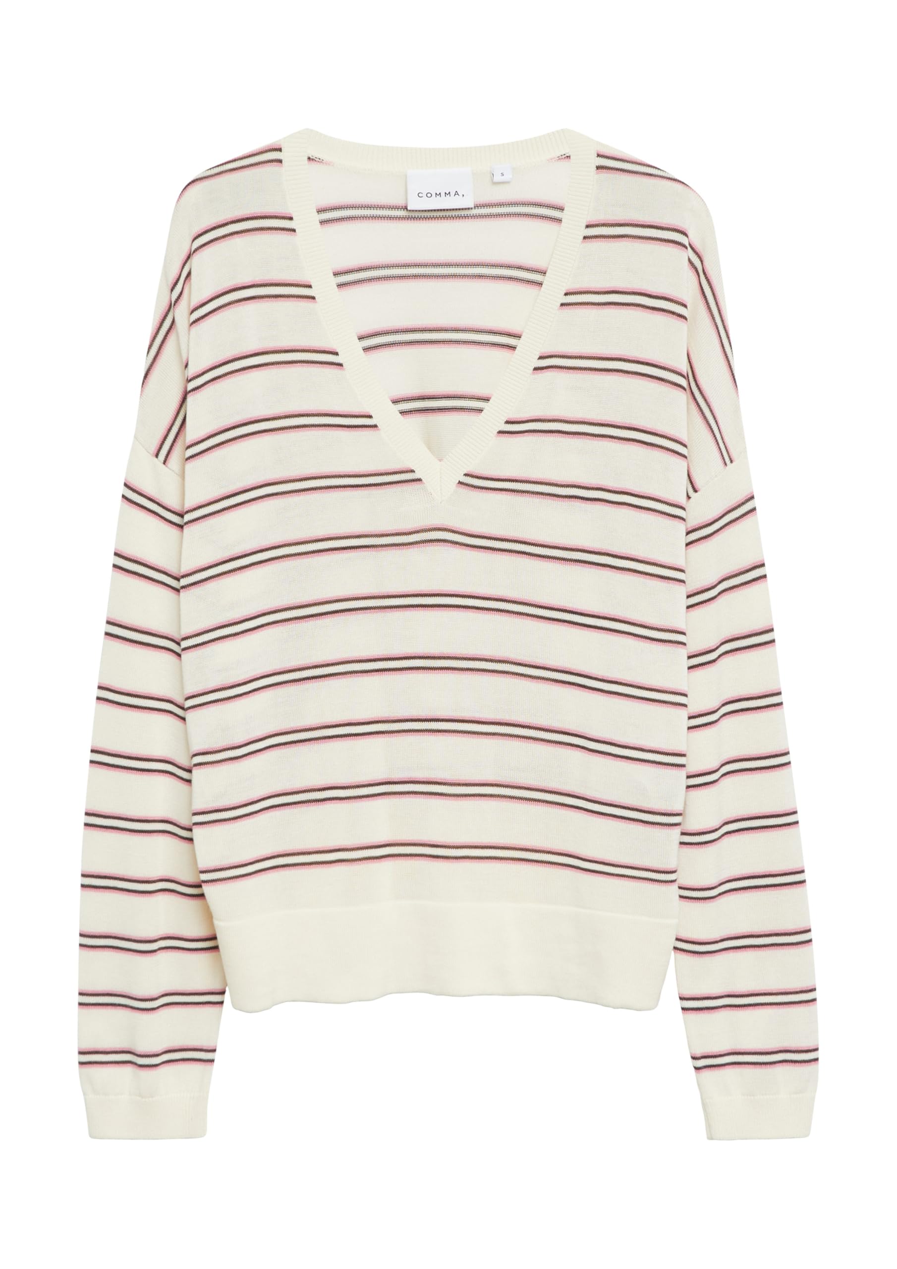 comma-knitwear-strickpullover-gestreift-l-v-ausschnitt image 3