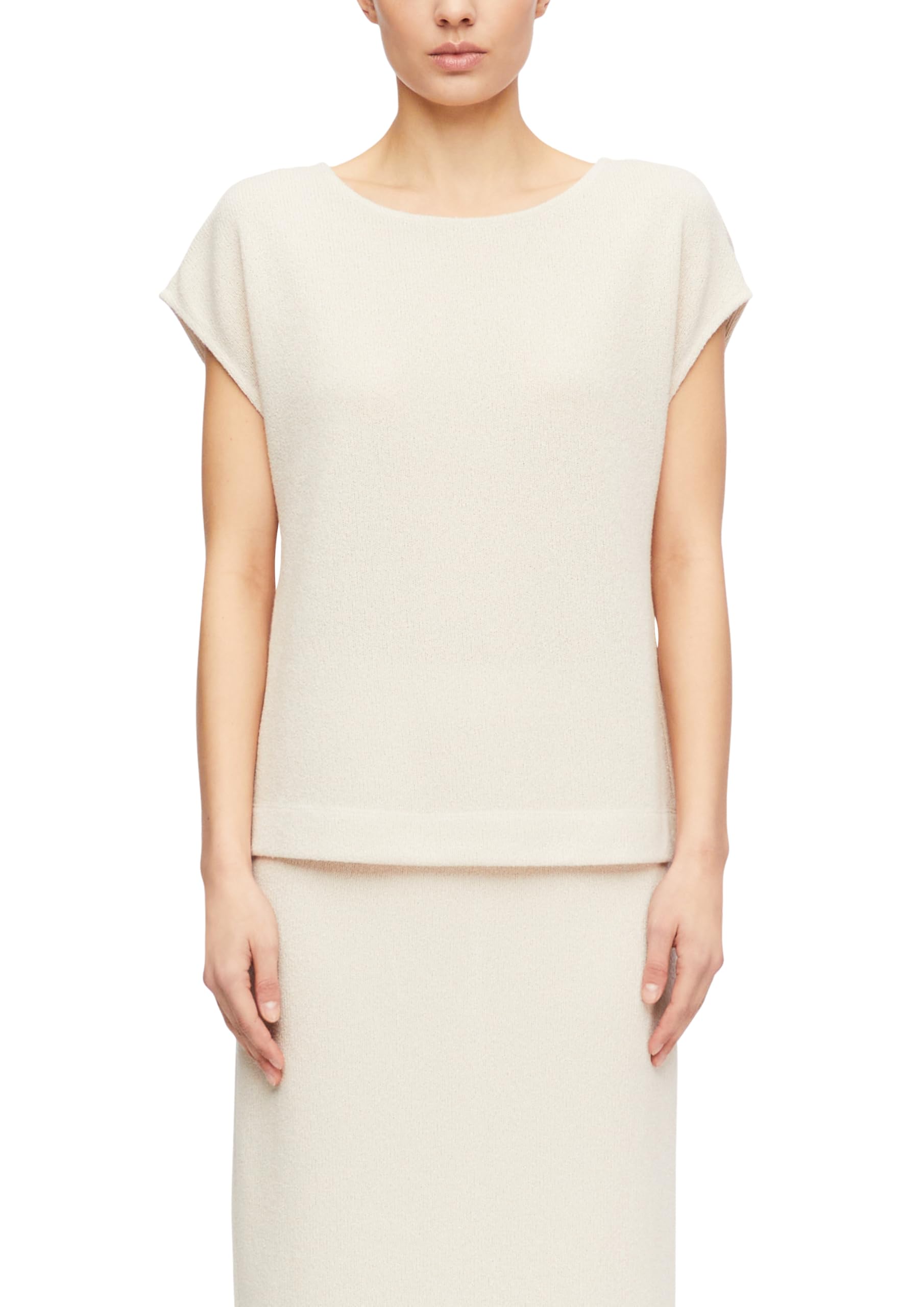 comma-sweatshirt-2180314-kurzarm-helles-beige-gr-38 image 1