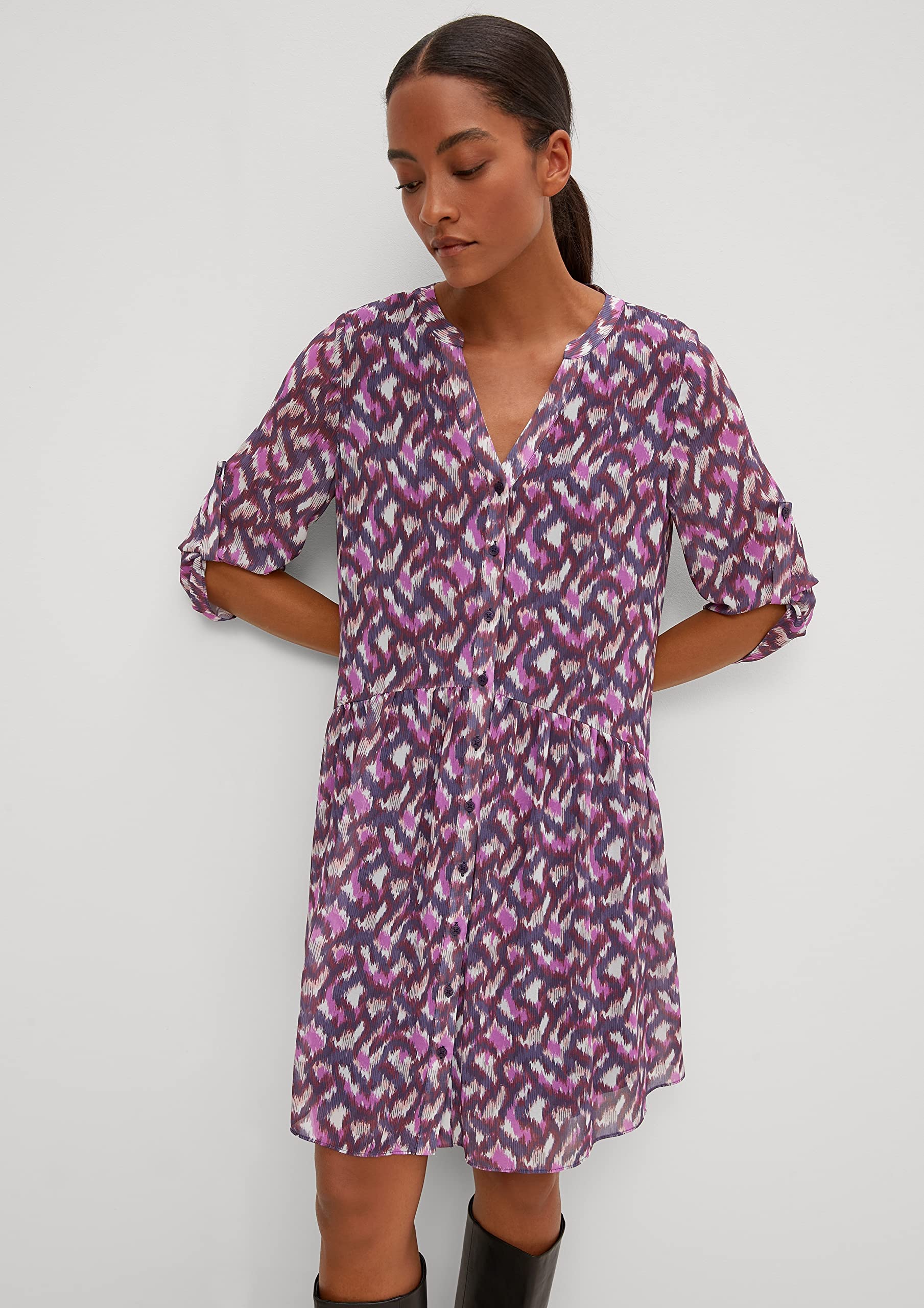 comma-shirtdress-kleid-mit-knopfleiste-chiffon-gr-36 image 7