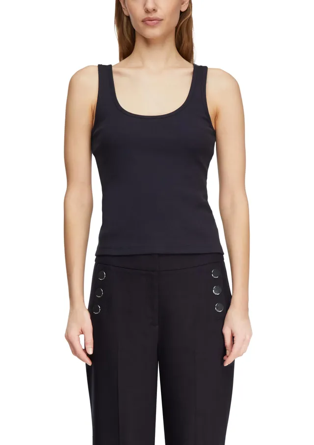 comma-tops-ripp-tanktop-rundem-halsausschnitt-rmellos image 1