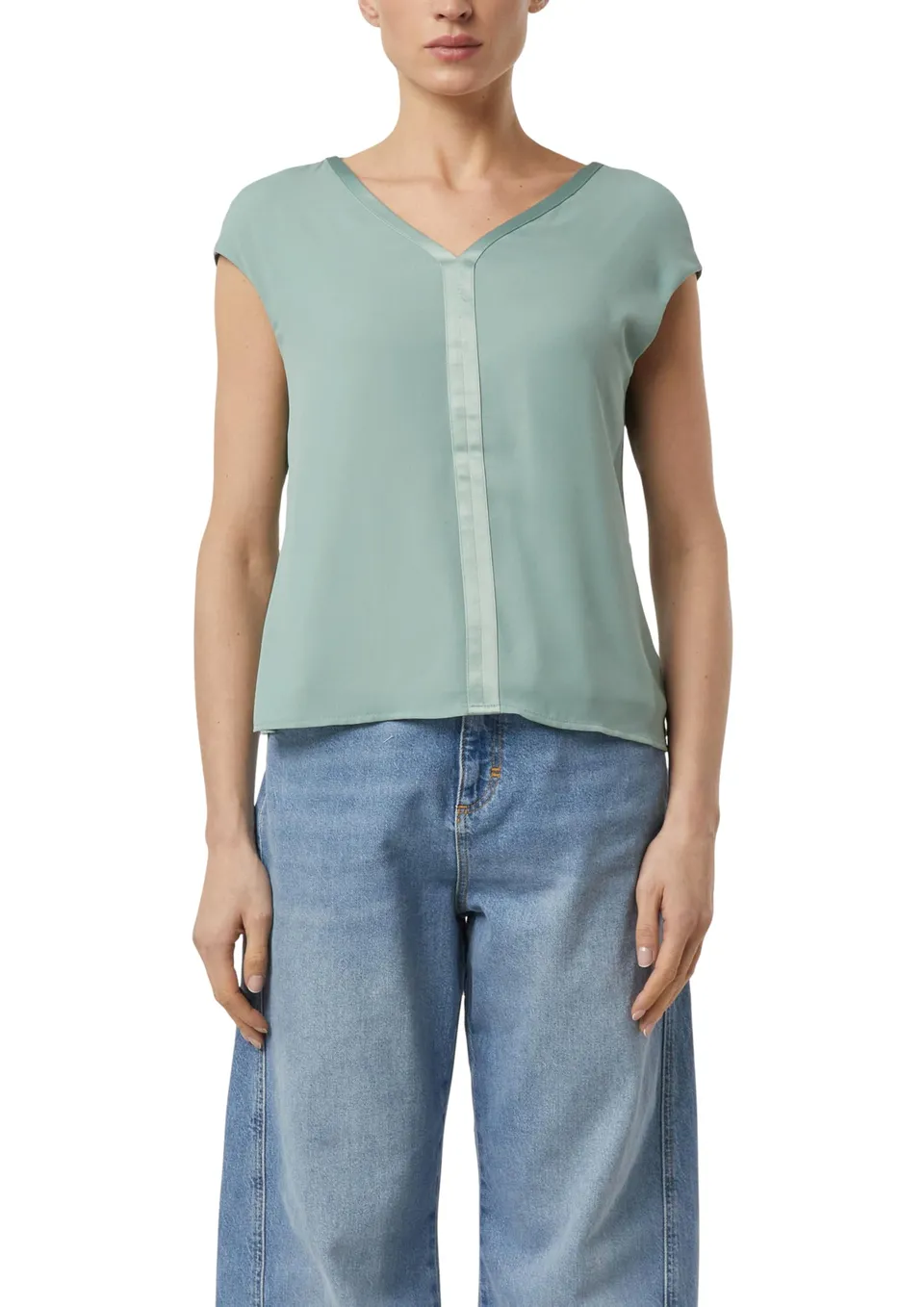 comma-t-shirt-tunika-ausschnitt-pastellgr-n-gr-40 image 1