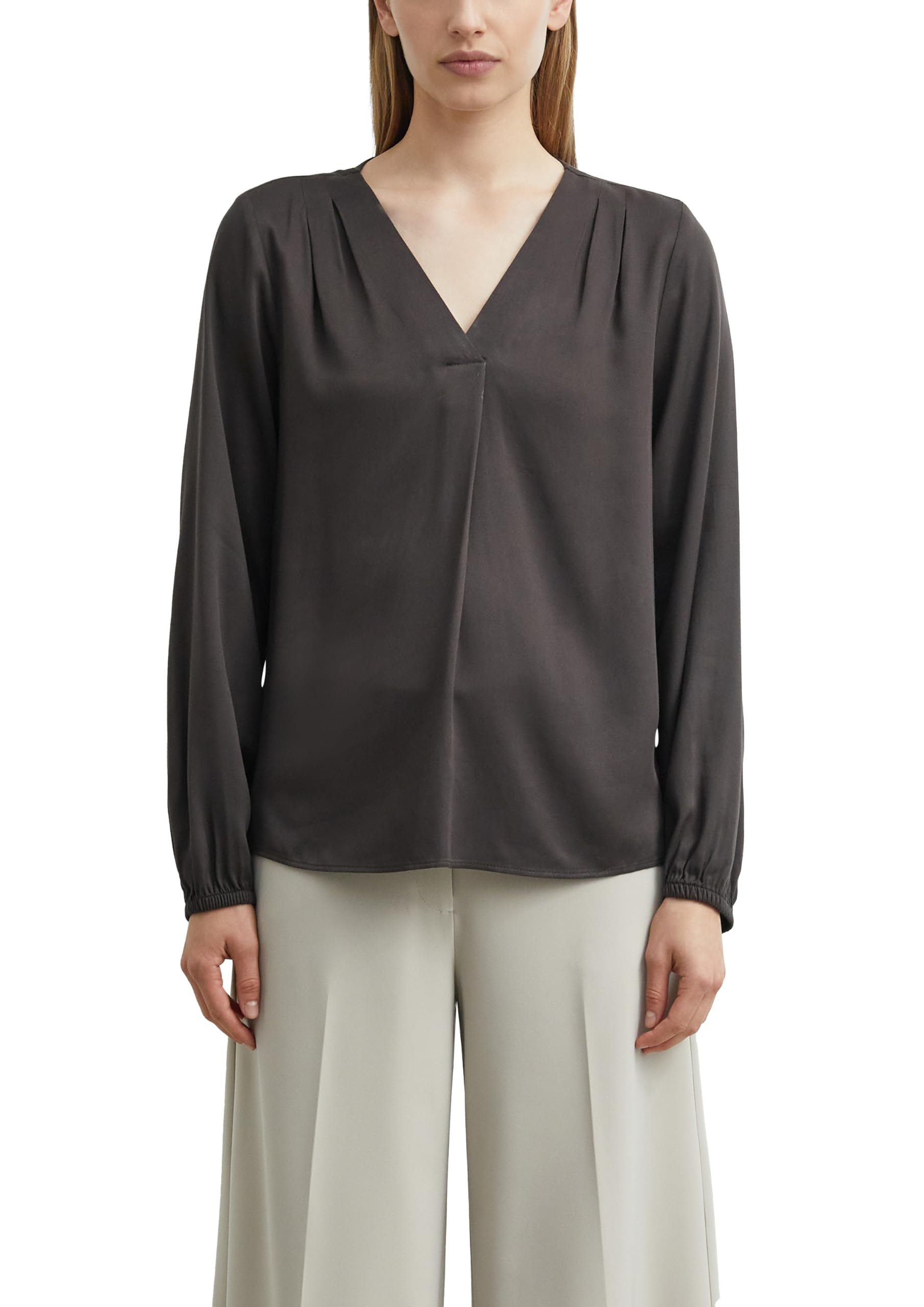 comma-blouses-bluse-viskose-v-ausschnitt-langarm image 1