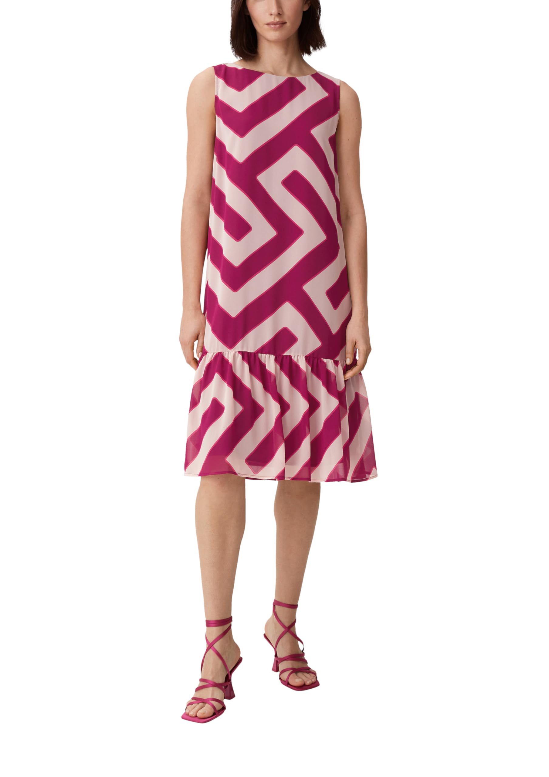 comma-dresses-midikleid-mit-volants-fuchsia-gr-34 image 1