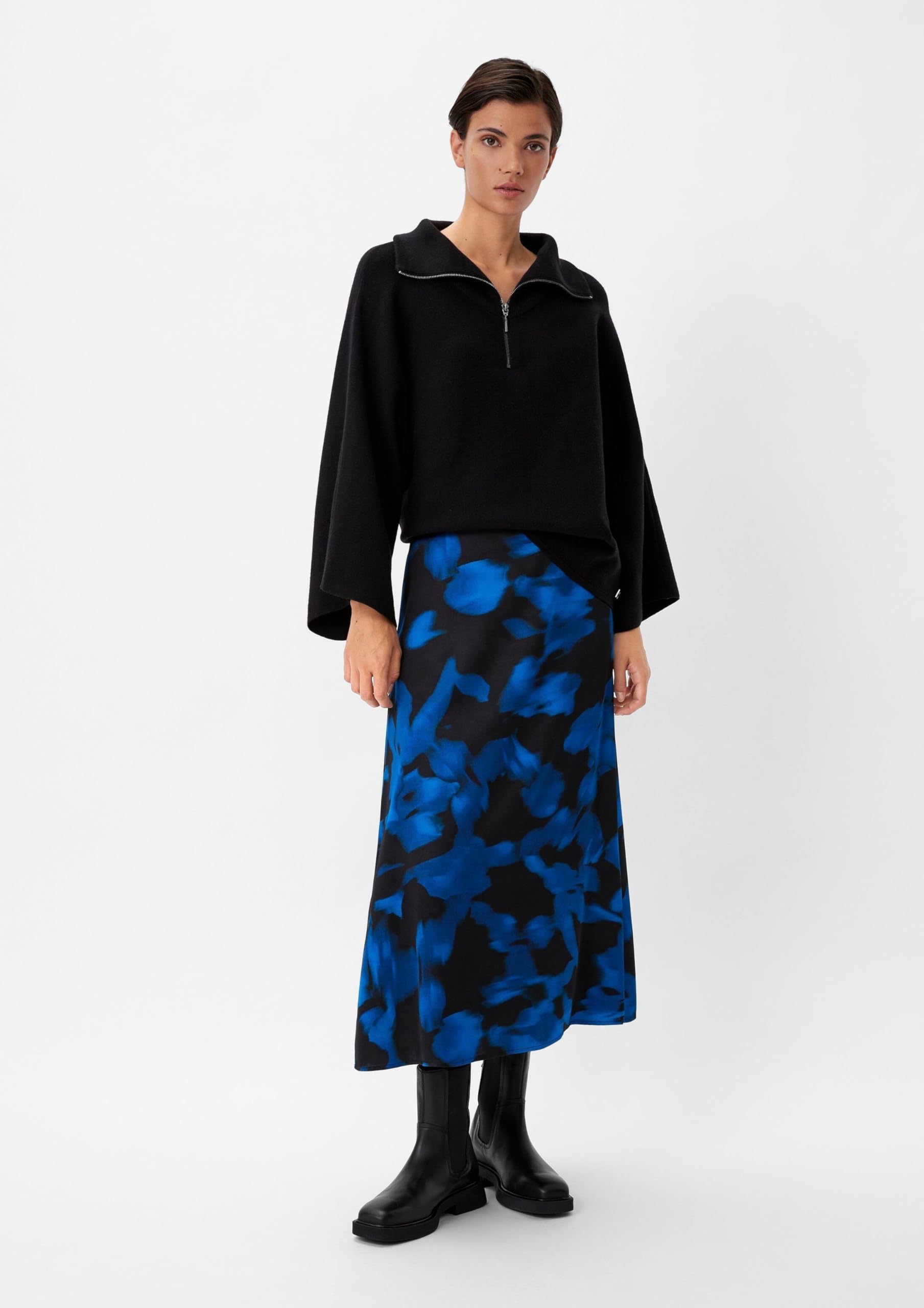 comma-satinrock-all-over-print-damen-rock-schwarz-muster image 6