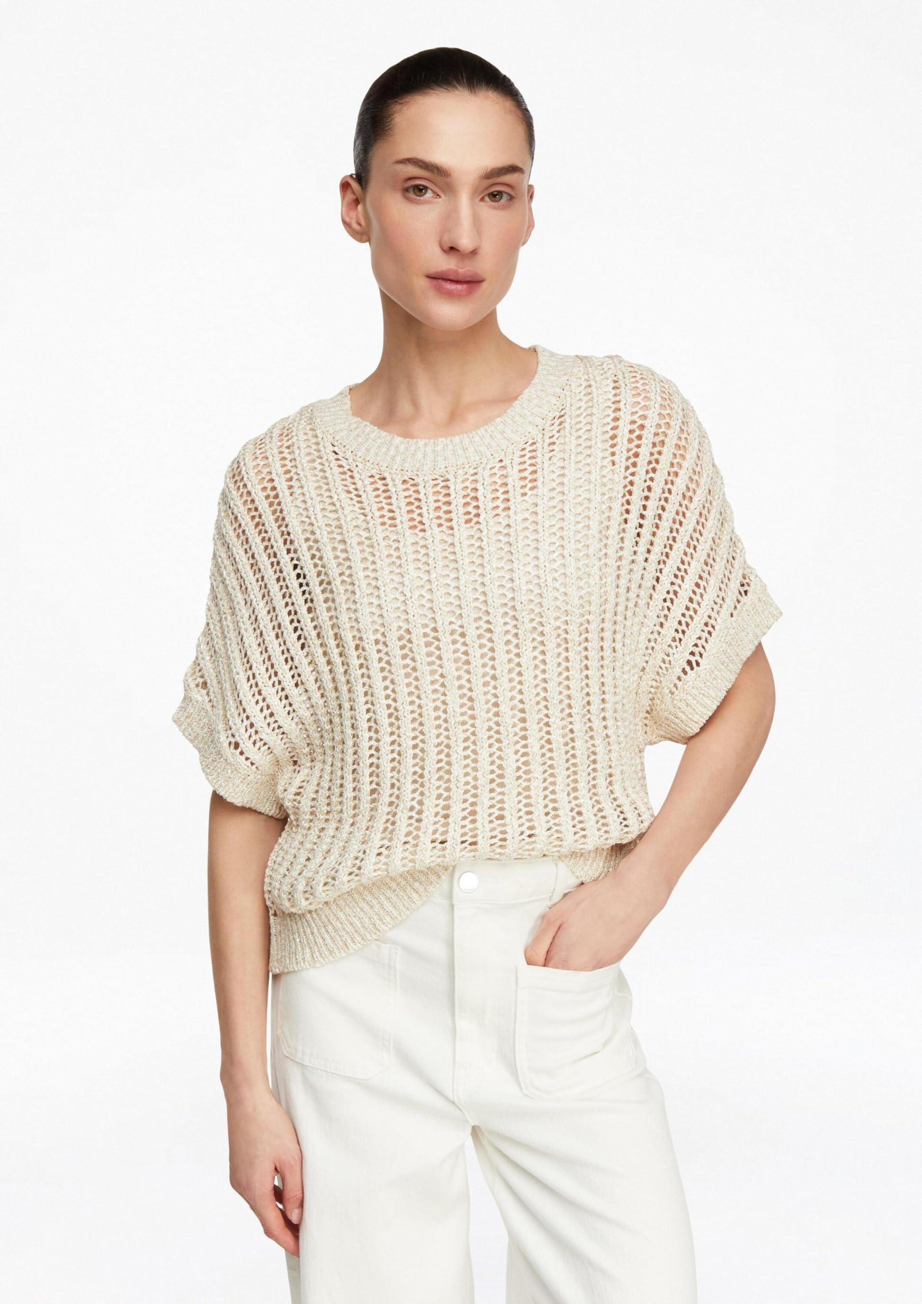 comma-knitwear-strickpullover-pailletten-kurzarm-s image 6