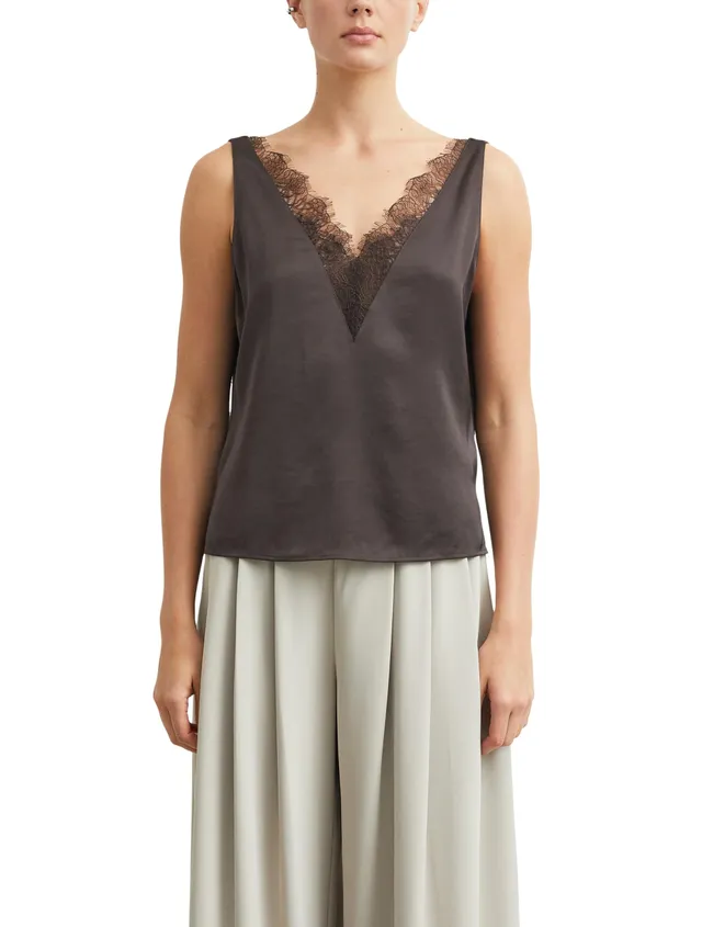 comma-bluse-v-ausschnitt-spitze-wei-satin image 1