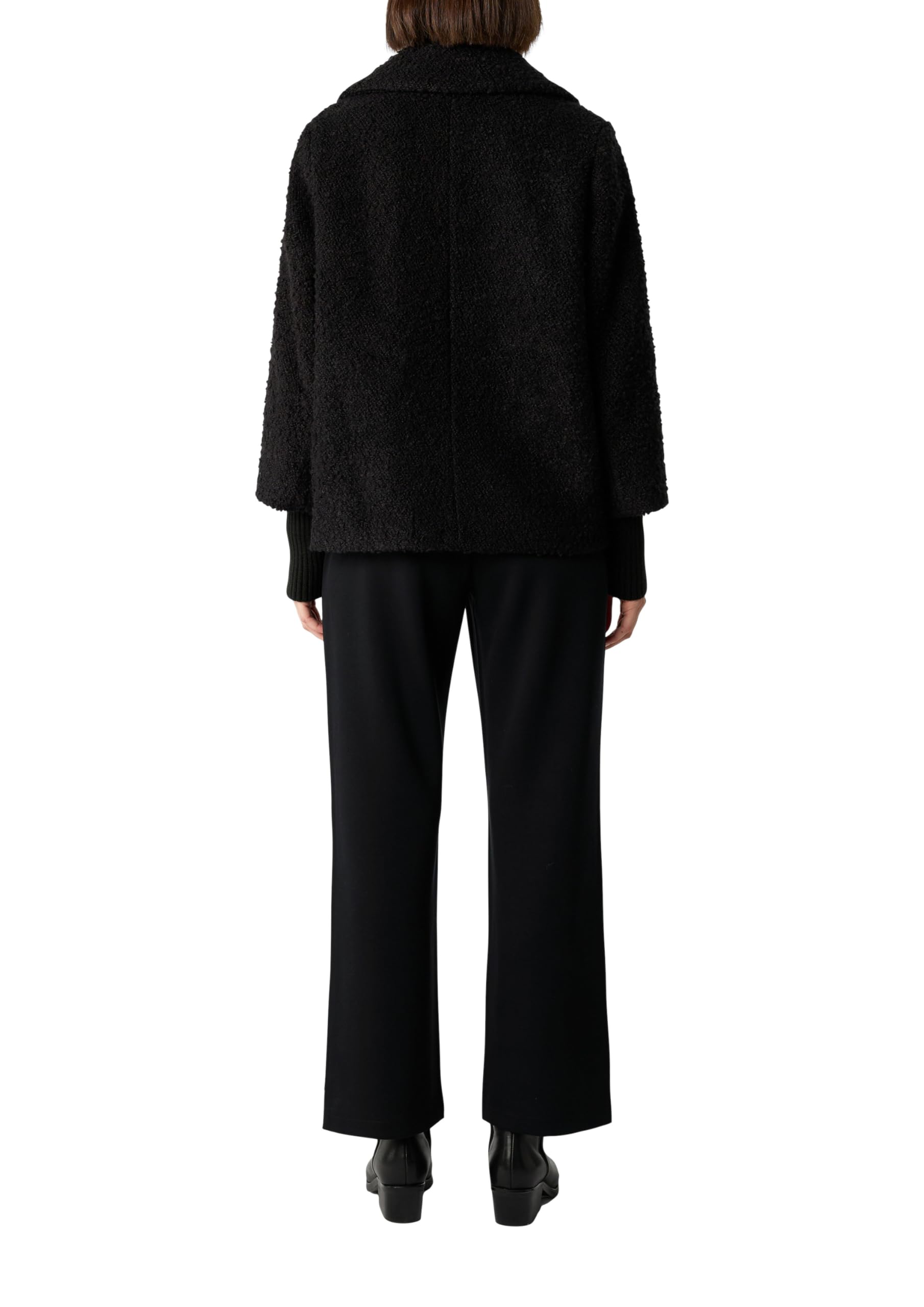 comma-boucl-jacke-kurz-damen-gr-44-mit-rippb-ndchen image 2