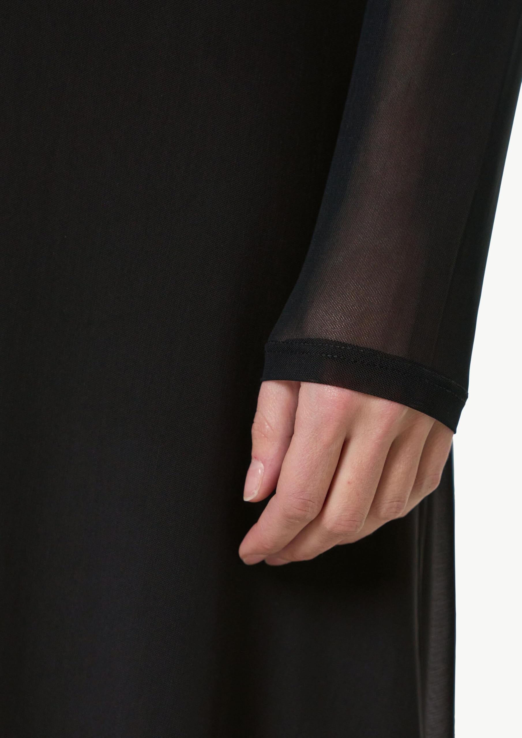 comma-midi-kleid-damen-mesh-stehkragen-schwarz image 5
