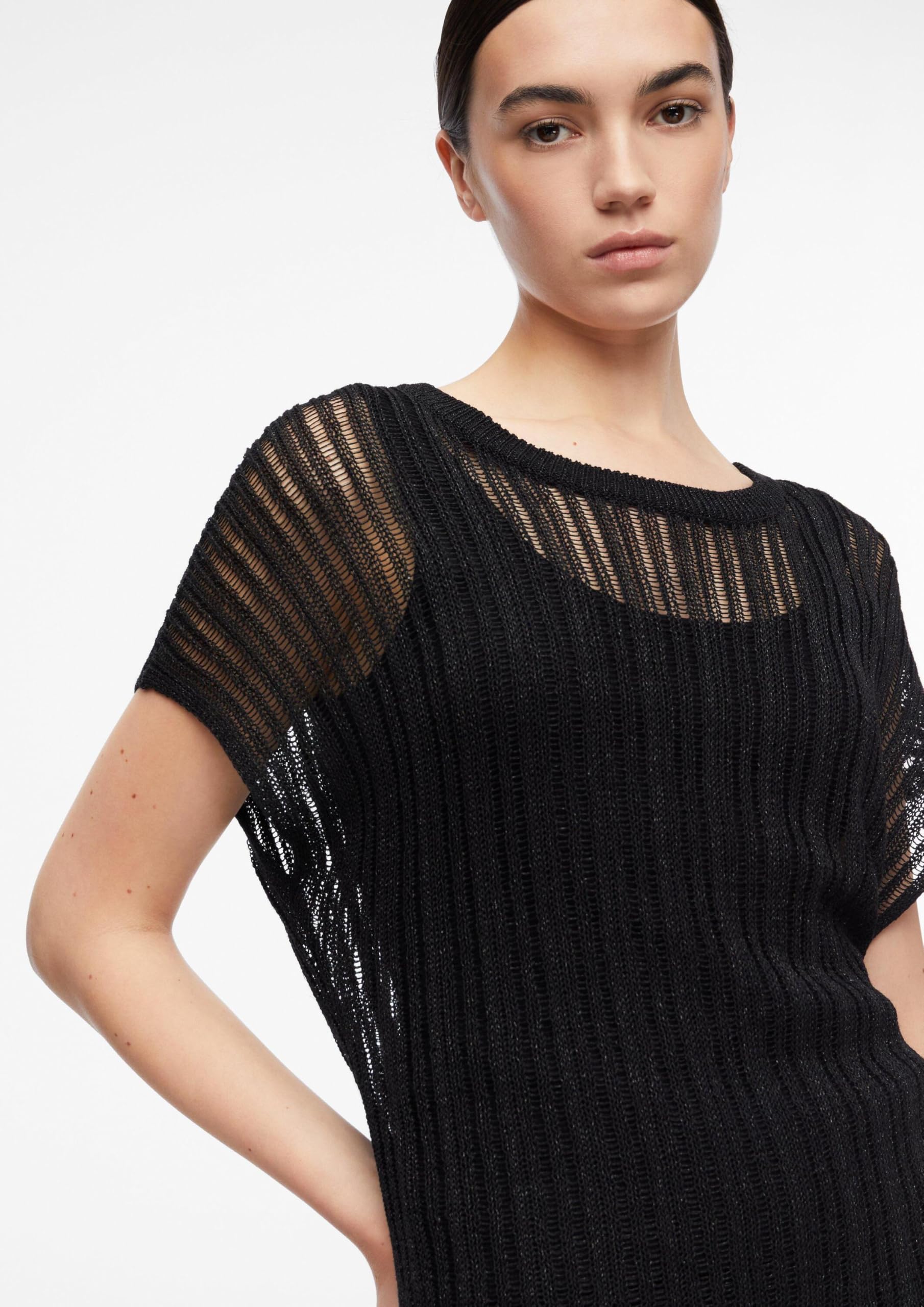 comma-poncho-strick-glitzergarn-viskosemix-relaxed-fit-s image 3