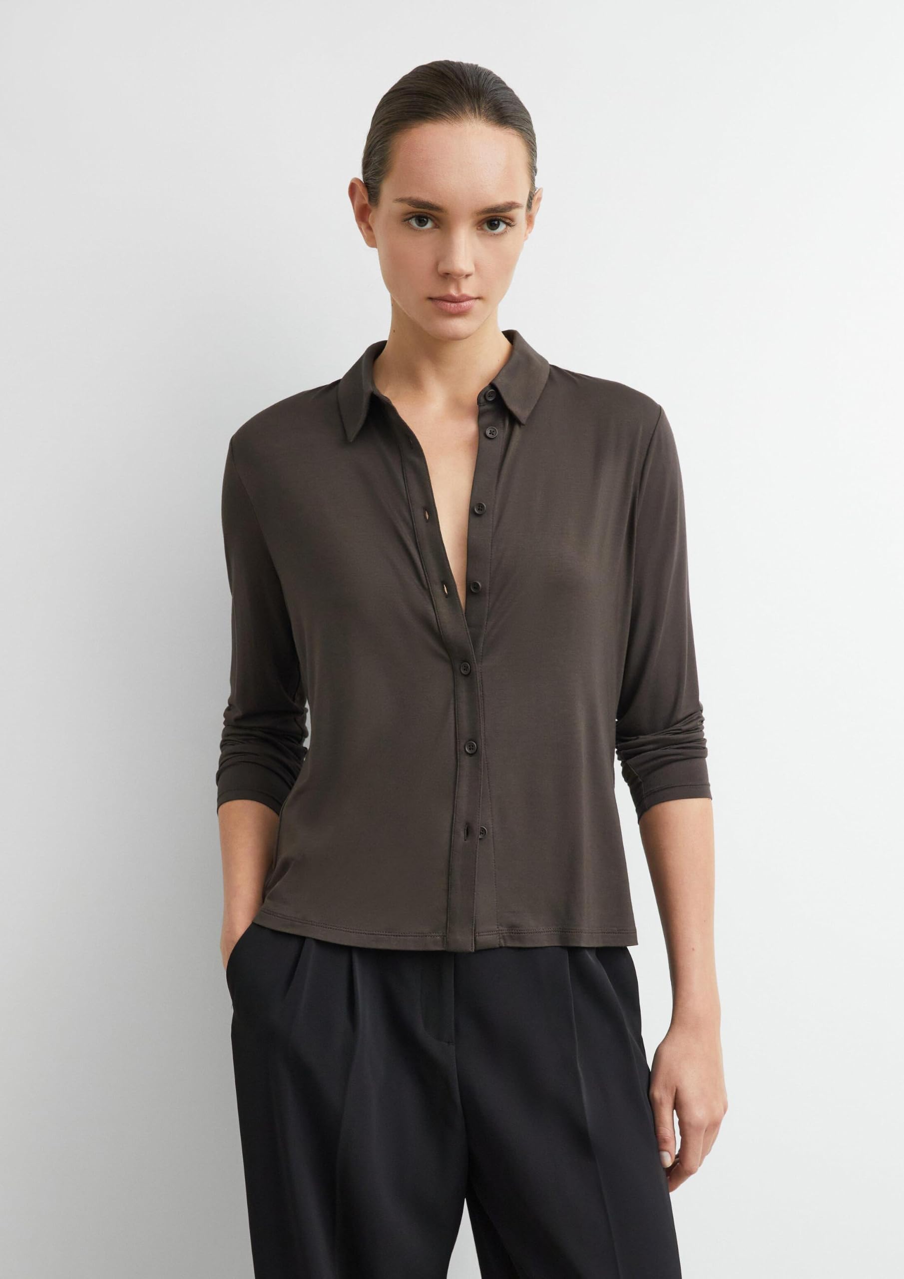 comma-jersey-bluse-hemdkragen-knopfleiste-gr-40 image 3