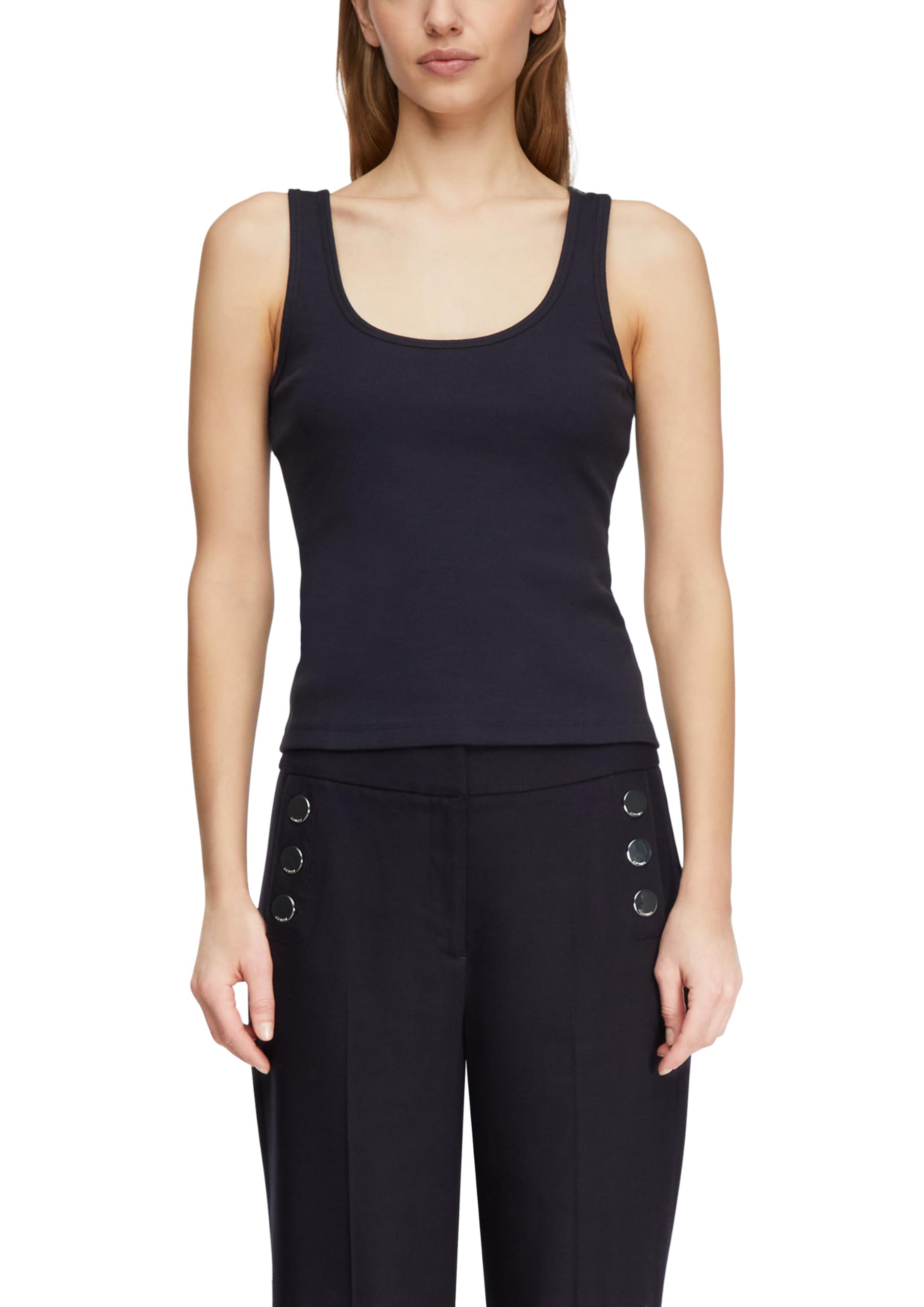 comma-tops-ripp-tanktop-rundem-halsausschnitt-rmellos image 1