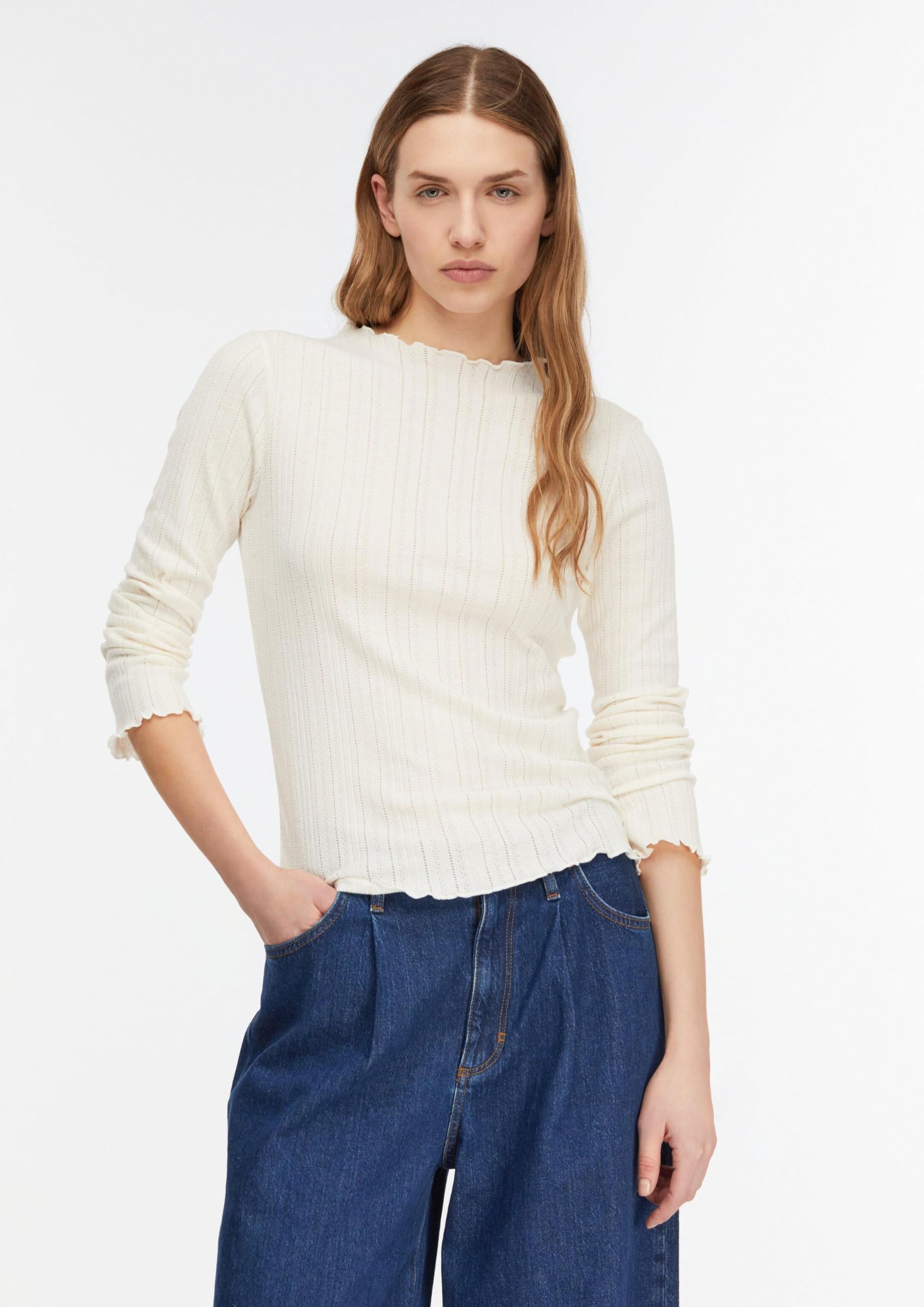 comma-2175710-ripp-shirt-langarm-damen-creme-0403 image 6