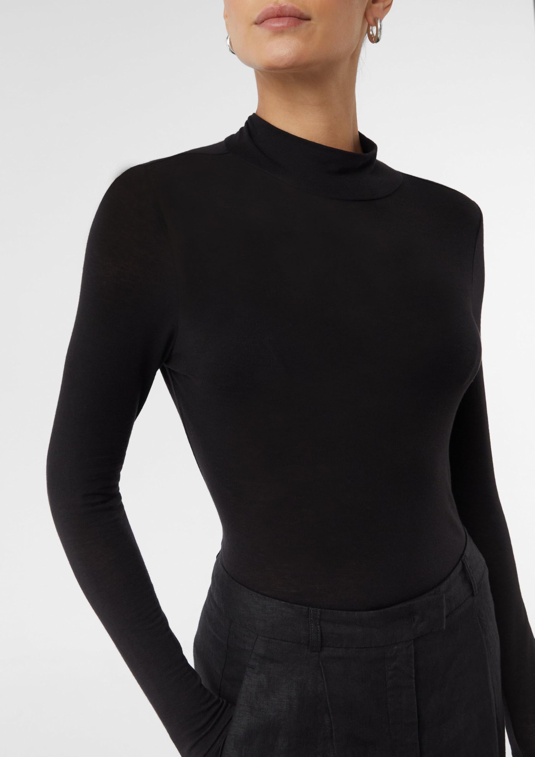 comma-t-shirt-longsleeve-damen-gr-36-schwarz-stehkragen image 3
