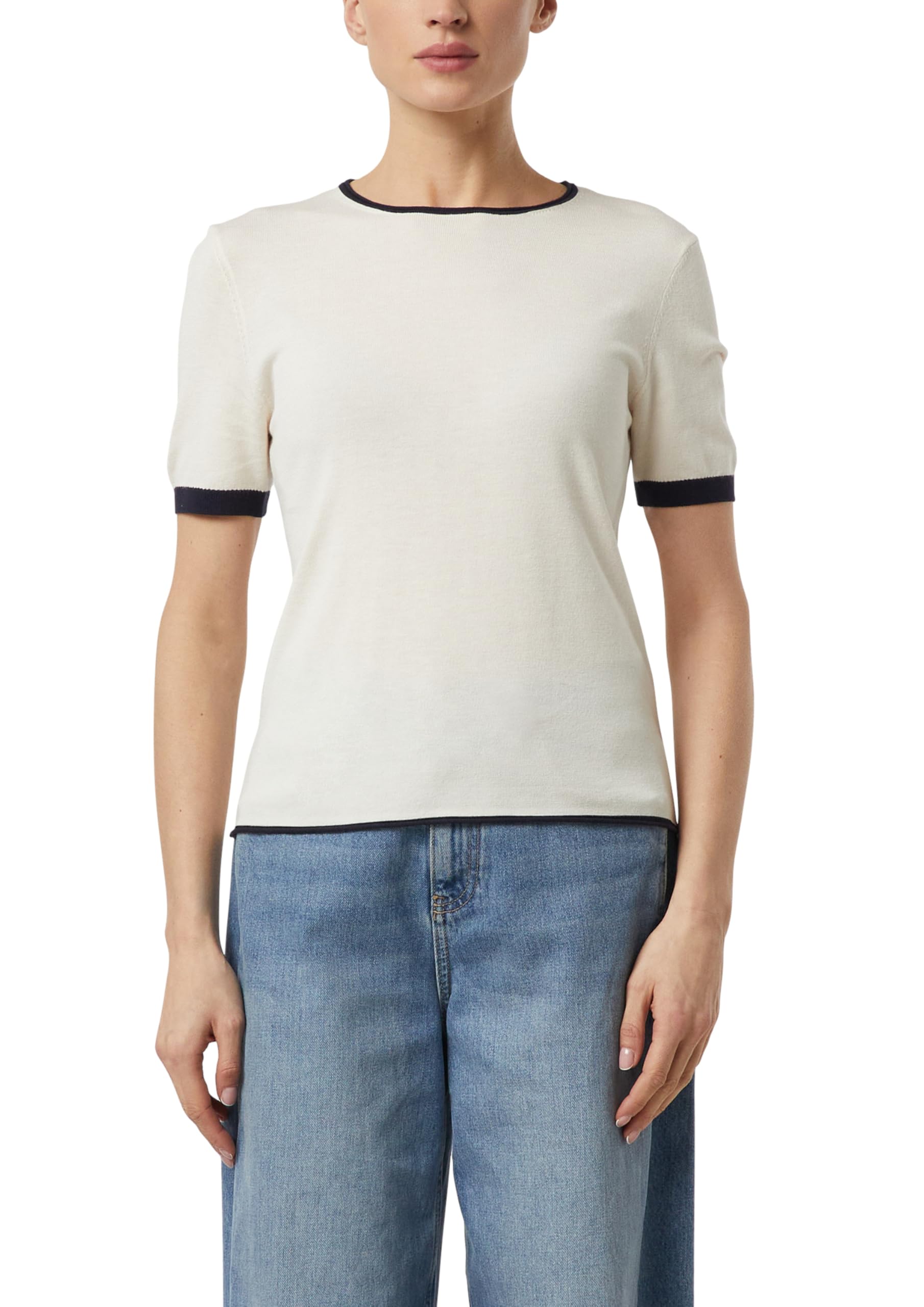 comma-feinstrick-shirt-kontrast-shirt-gr-42-wei image 1