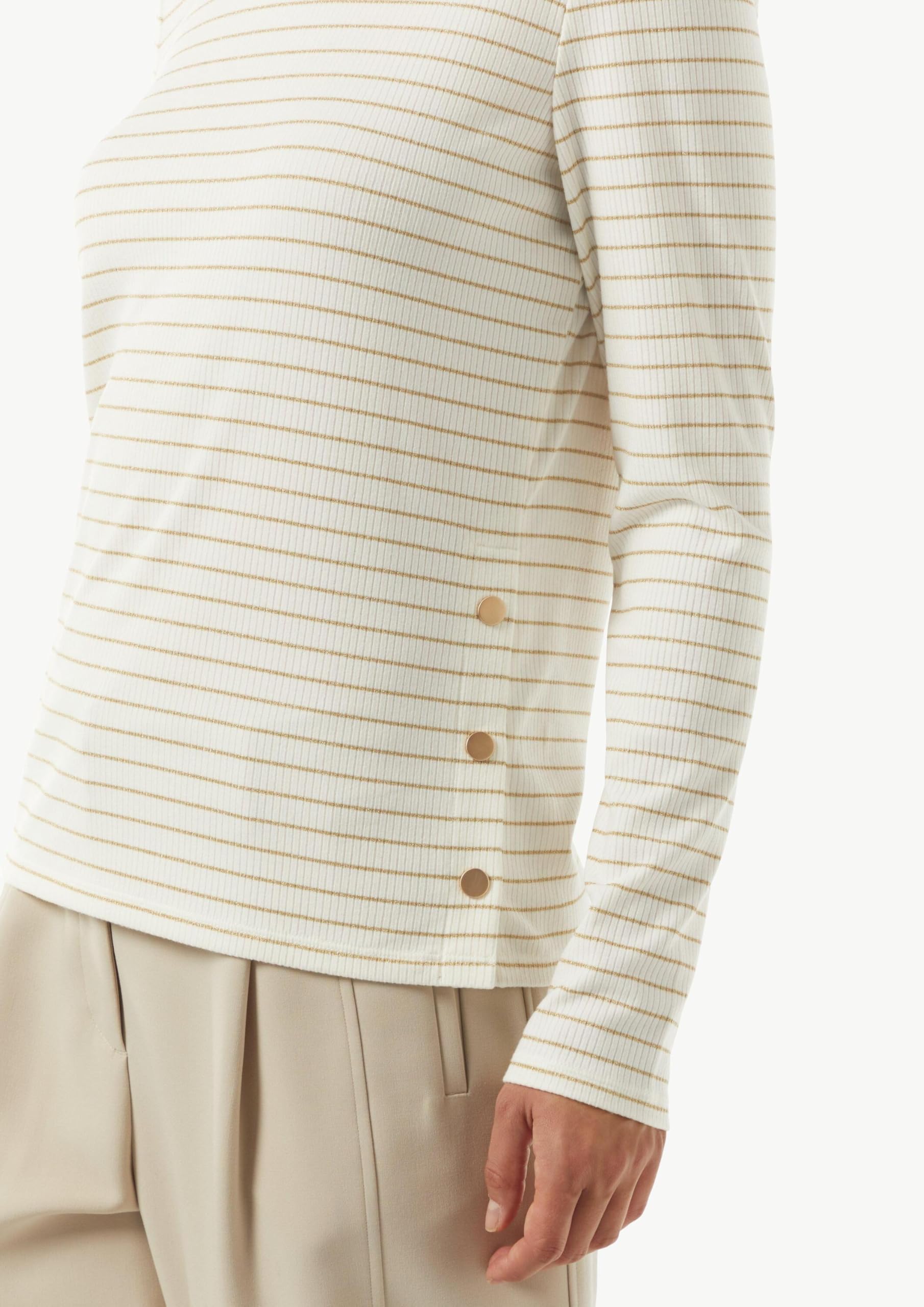 comma-langarmshirt-lurex-streifen-shirt-wei-gr-34 image 4