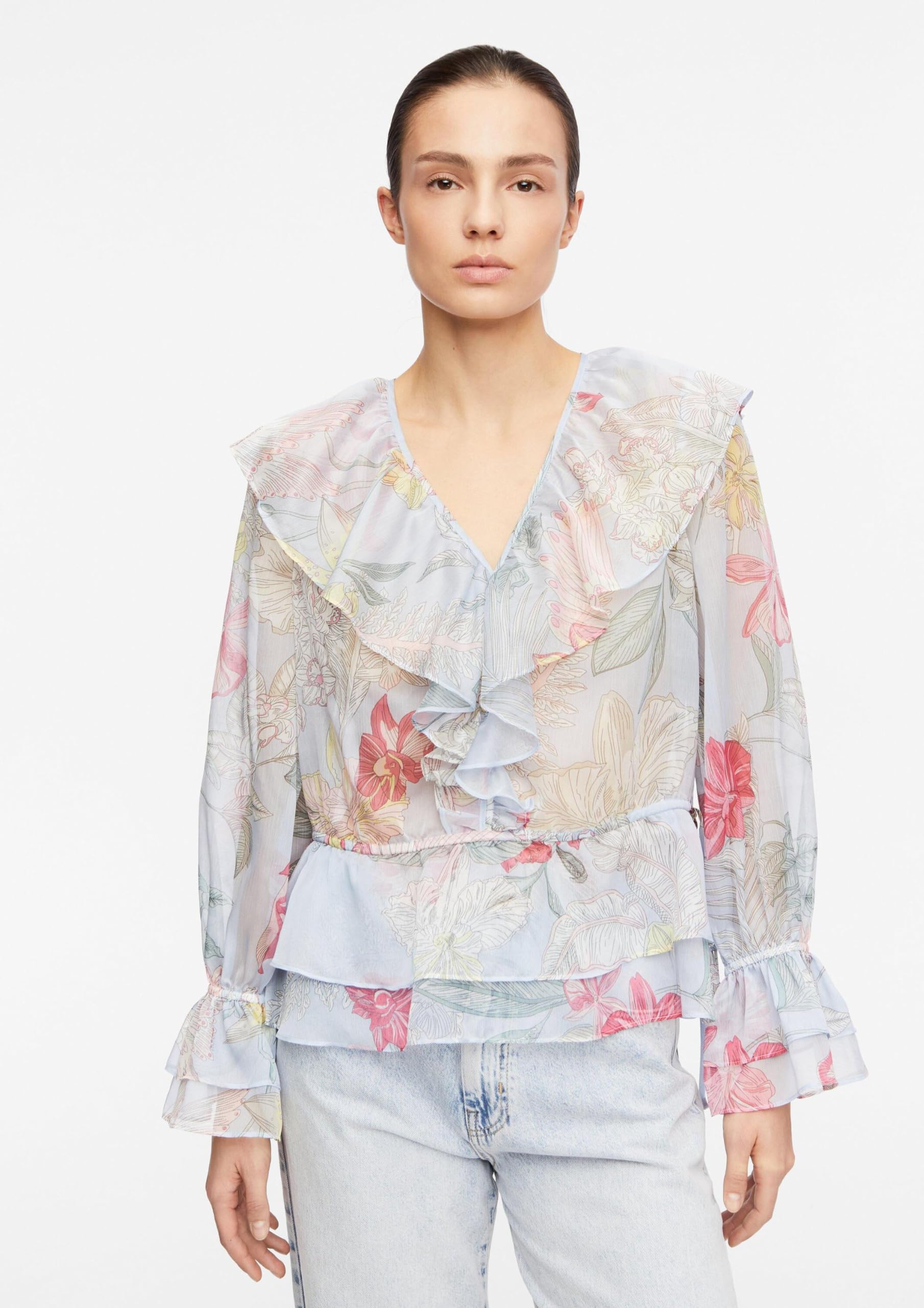 comma-blouses-chiffon-bluse-v-ausschnitt-gr-34 image 6
