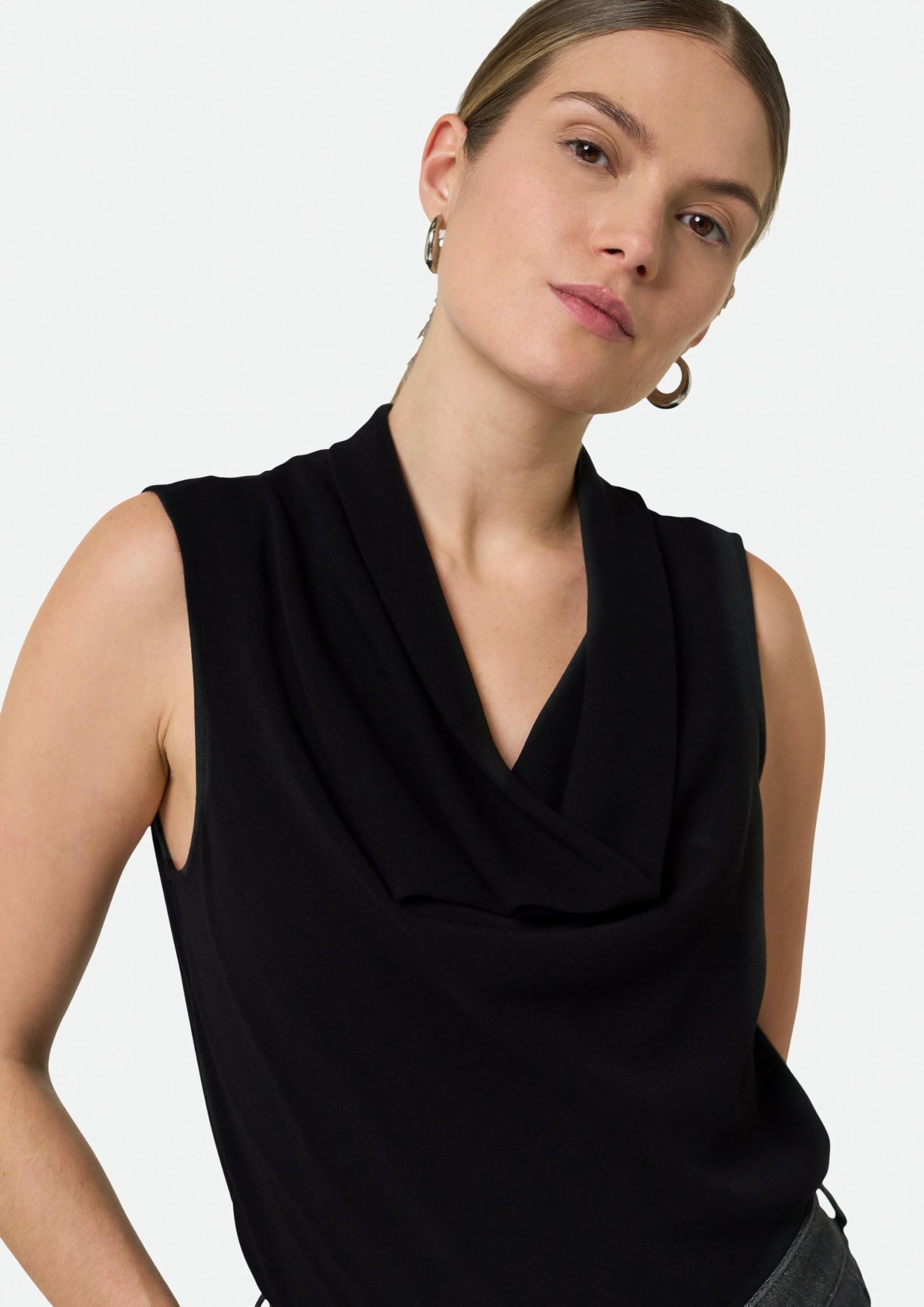 comma-top-mit-wasserfallkragen-shirt-gr-e-42-schwarz image 4